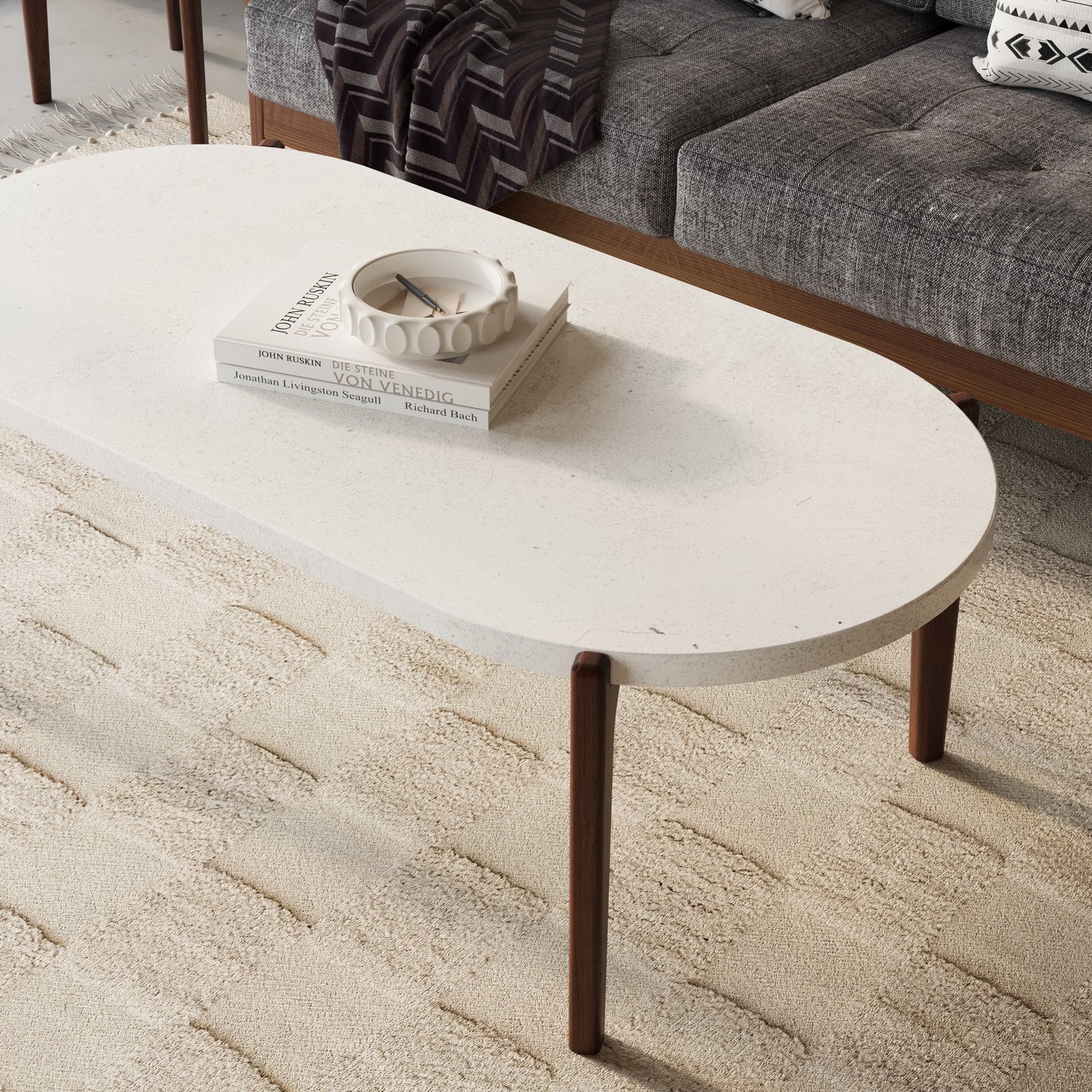 EERO Oval Concrete Coffee Table // RUNDEN Collection