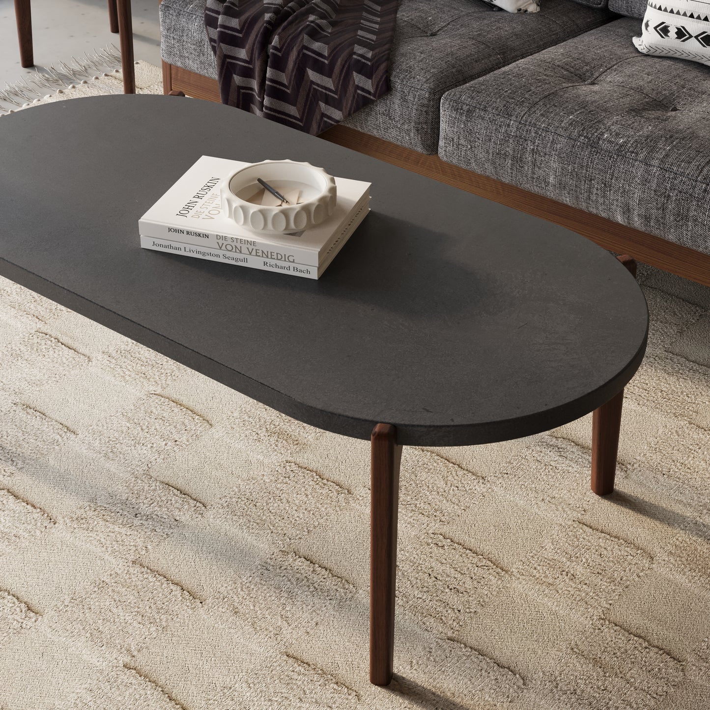 EERO Oval Concrete Coffee Table // RUNDEN Collection