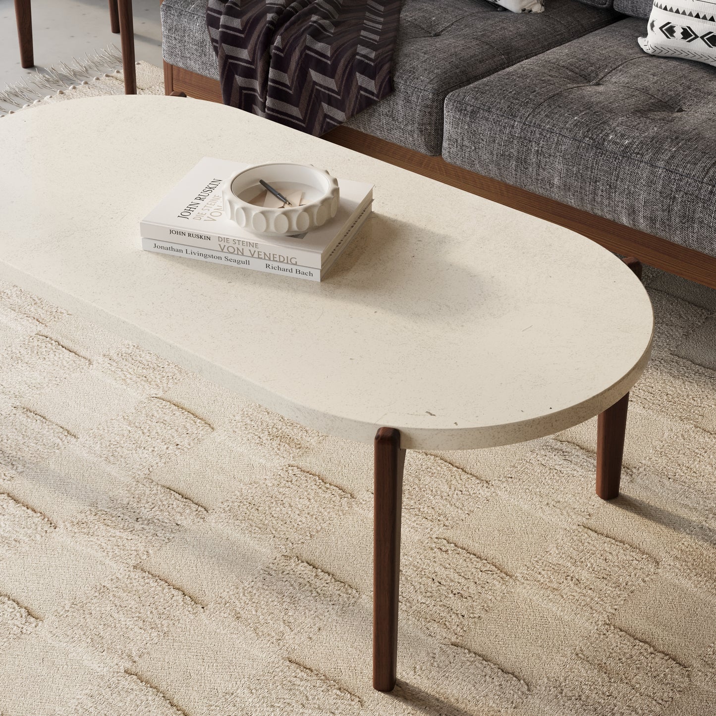 EERO Oval Concrete Coffee Table // RUNDEN Collection