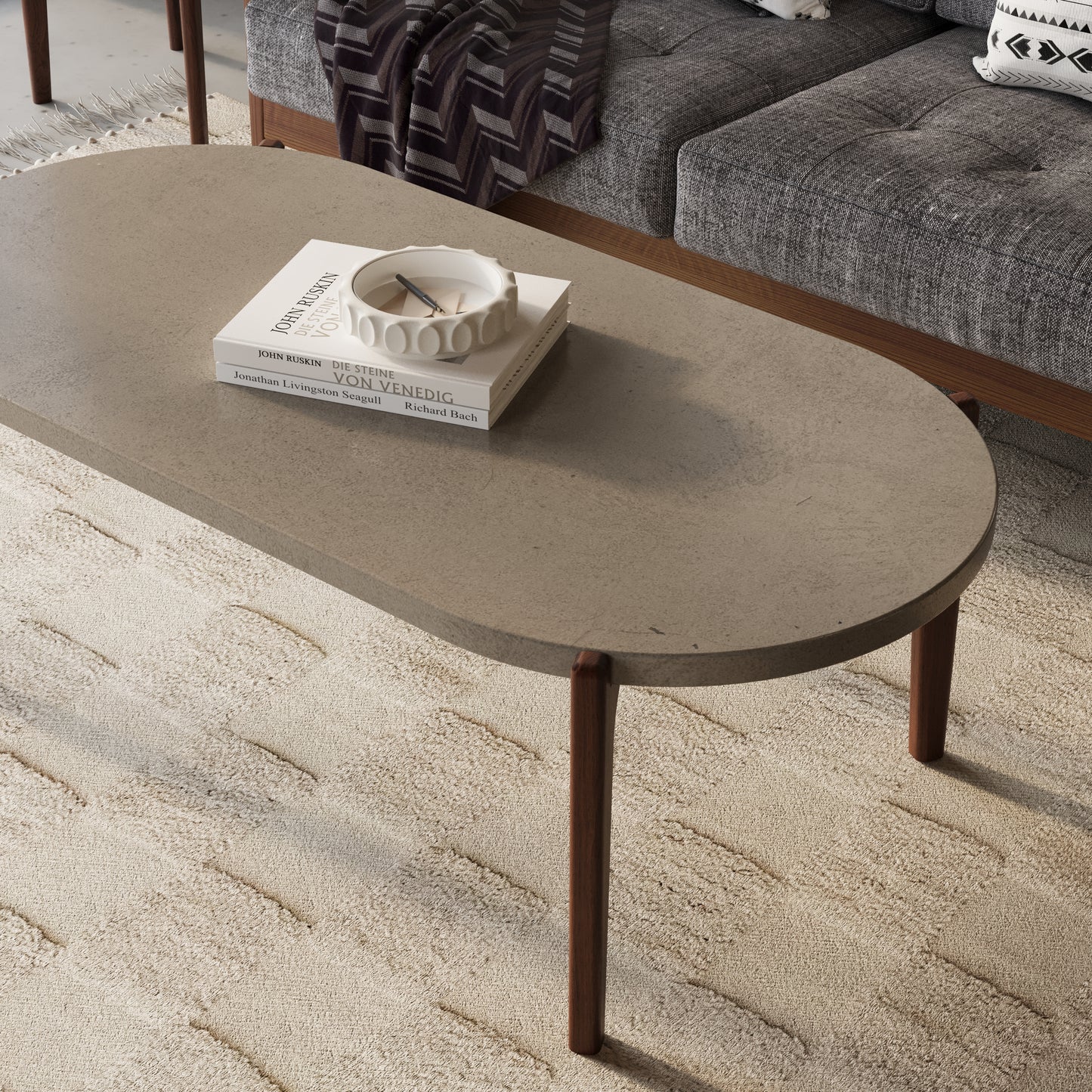 EERO Oval Concrete Coffee Table // RUNDEN Collection