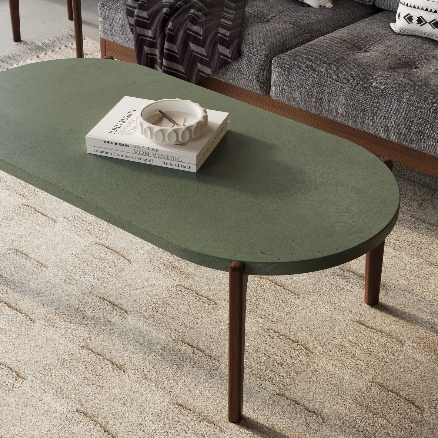 EERO Oval Concrete Coffee Table // RUNDEN Collection