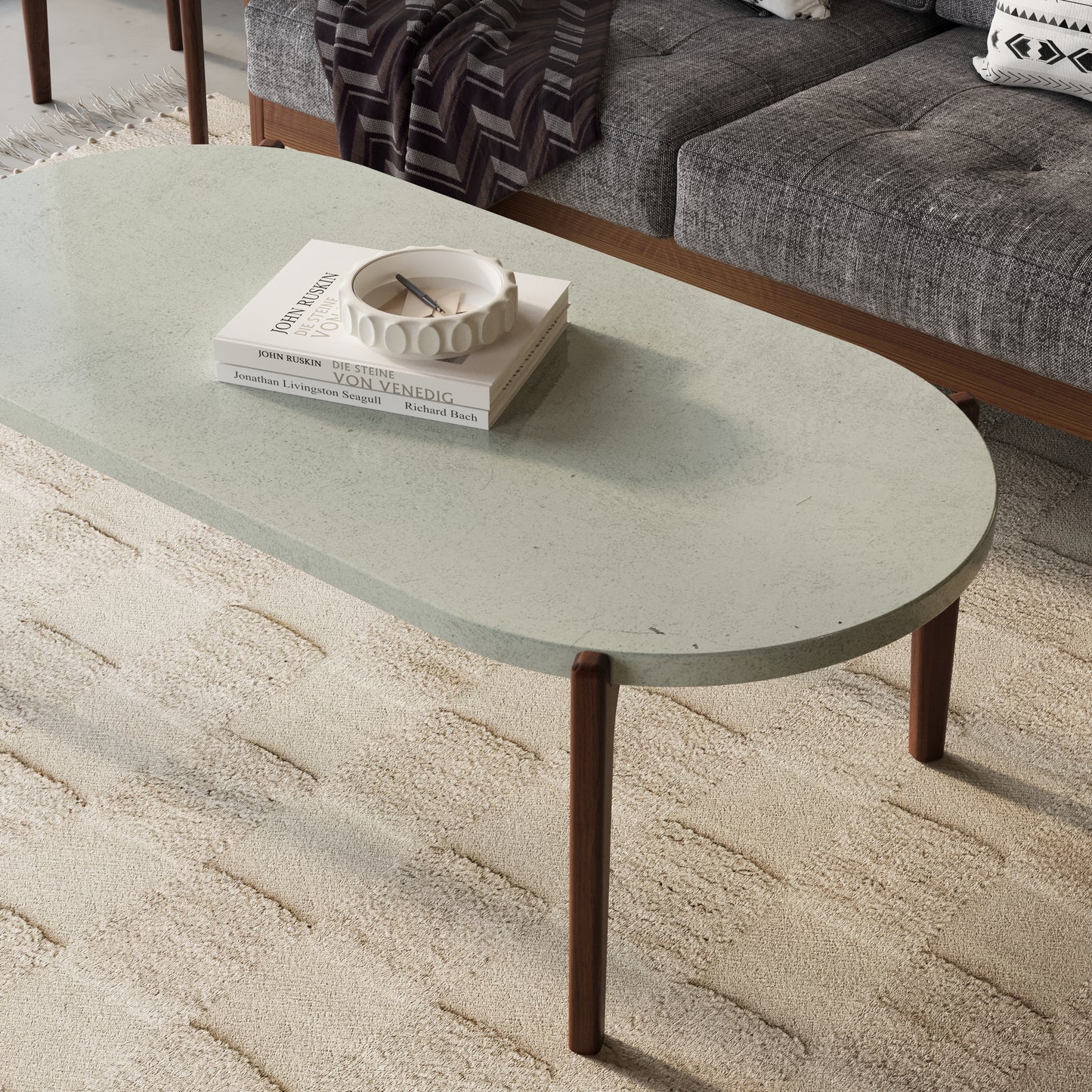 EERO Oval Concrete Coffee Table // RUNDEN Collection