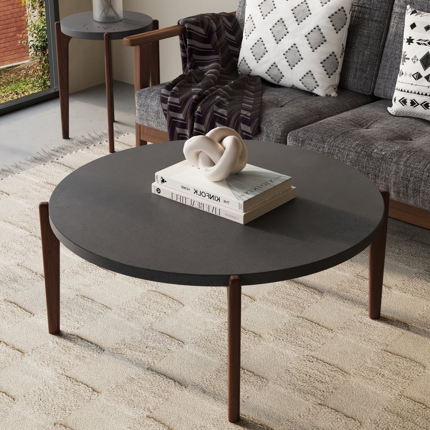 ENZO Round Concrete Coffee Table // RUNDEN Collection