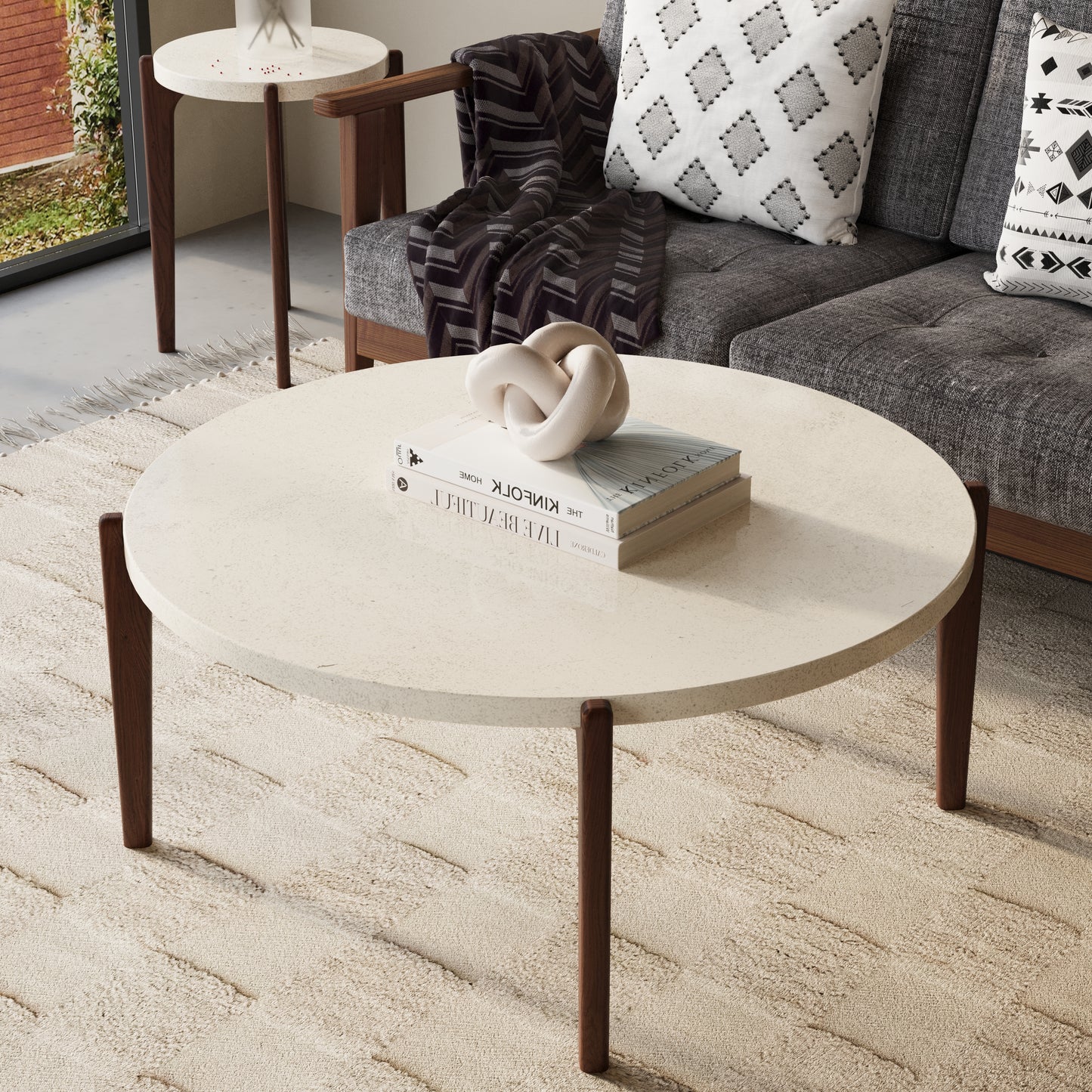 ENZO Round Concrete Coffee Table // RUNDEN Collection
