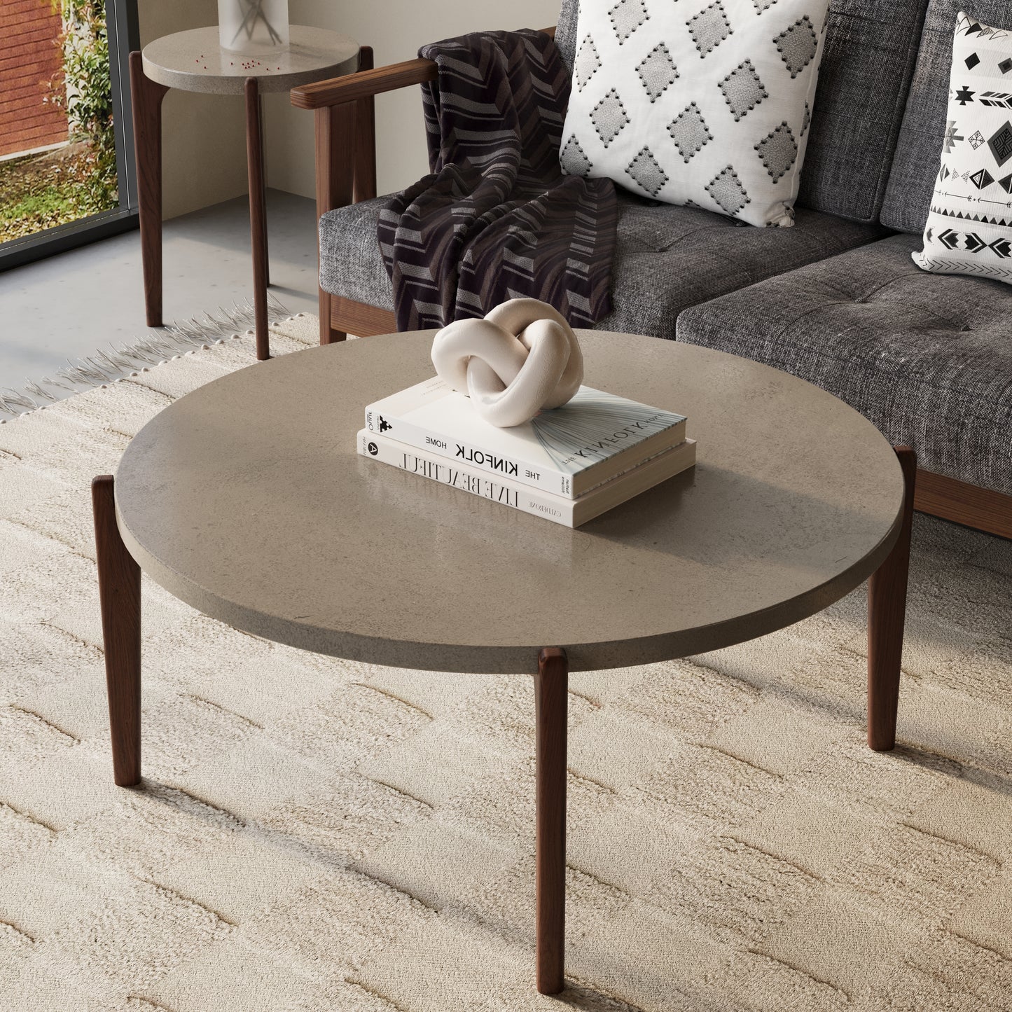 ENZO Round Concrete Coffee Table // RUNDEN Collection