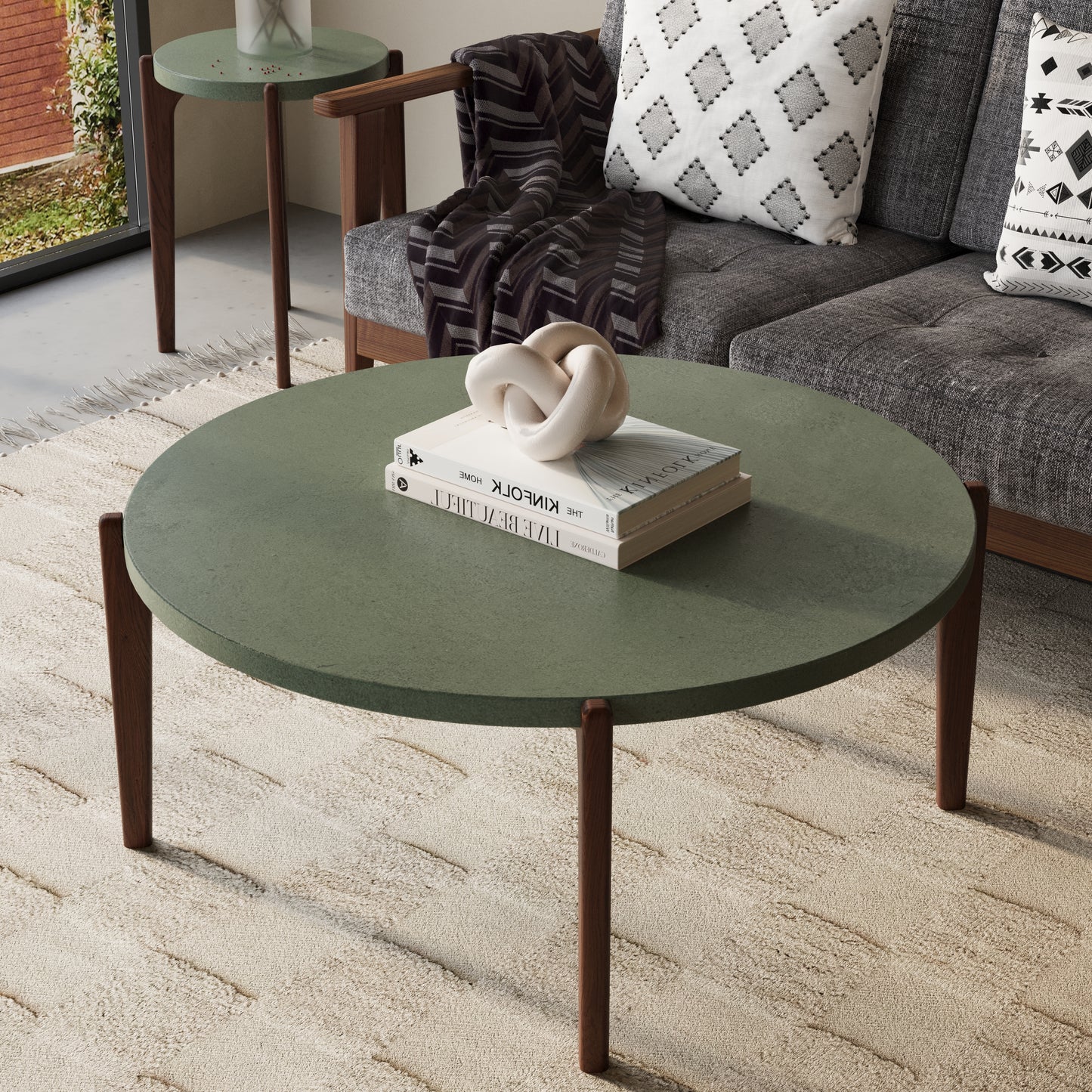 ENZO Round Concrete Coffee Table // RUNDEN Collection