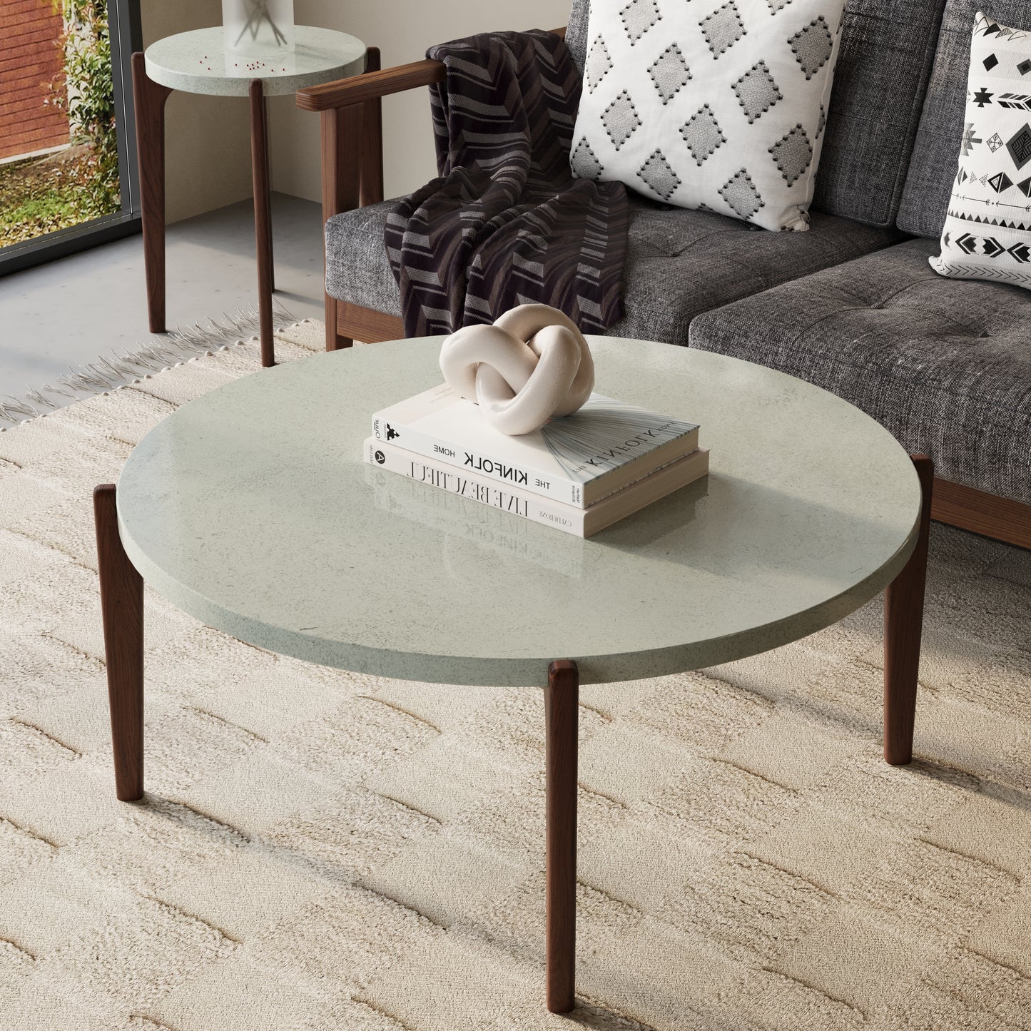 ENZO Round Concrete Coffee Table // RUNDEN Collection