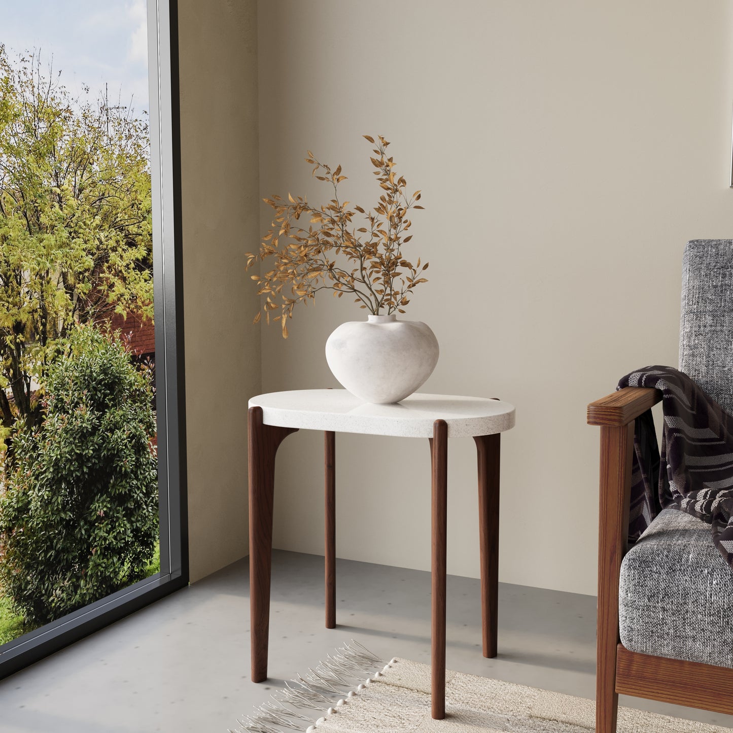 MILO Oval Concrete Side Table // RUNDEN Collection