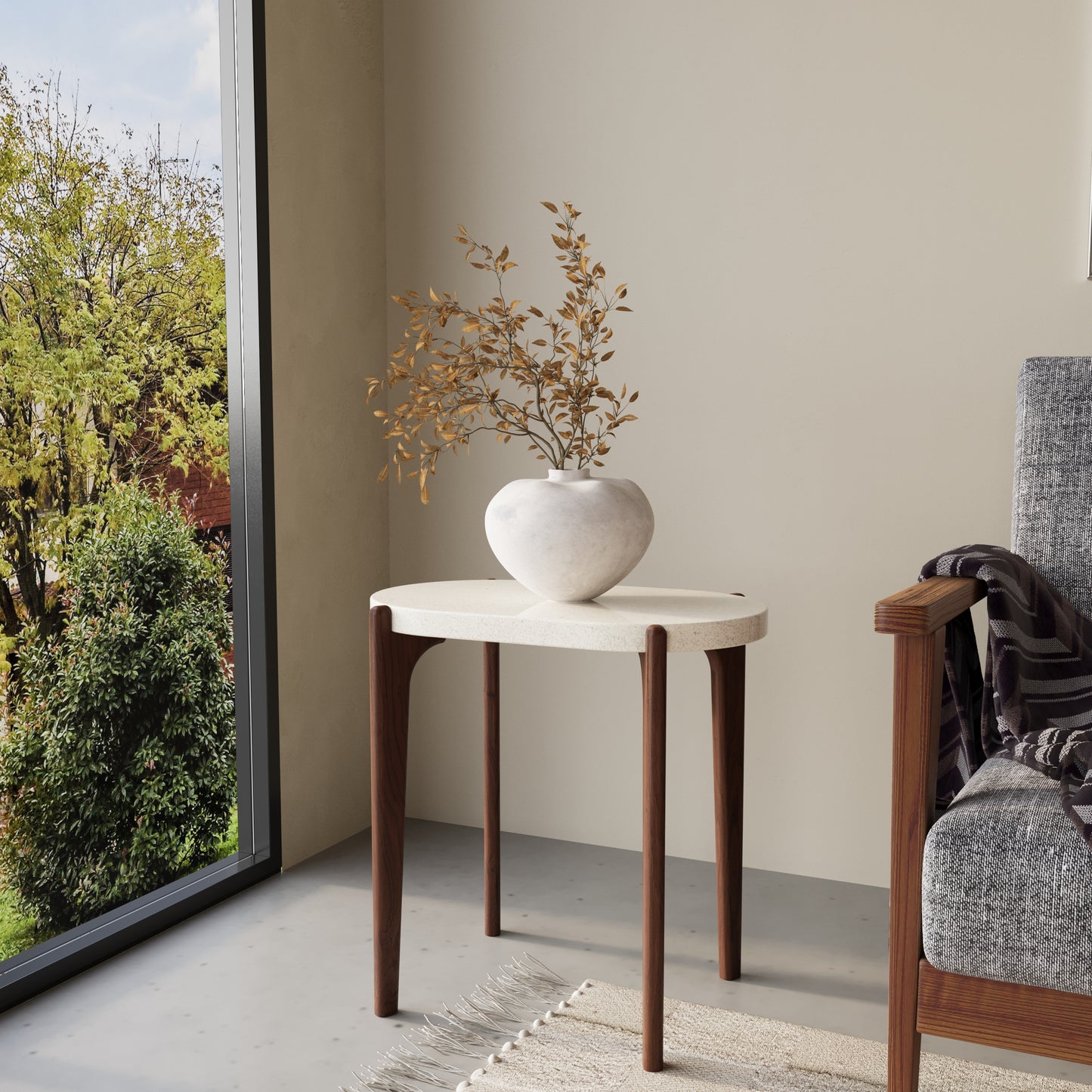 MILO Oval Concrete Side Table // RUNDEN Collection