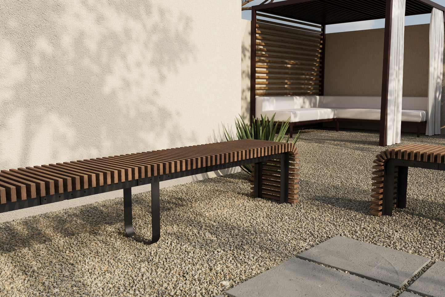 ATLAS Outdoor Modular Wood Bench // TEIL Collection