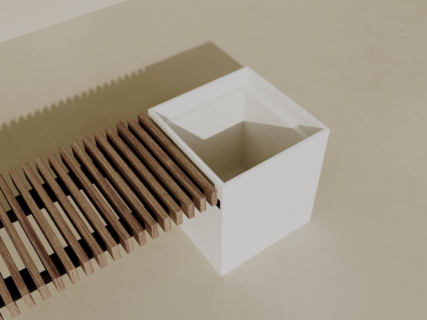 FLORA Outdoor Modular Bench with Planter // TEIL Collection