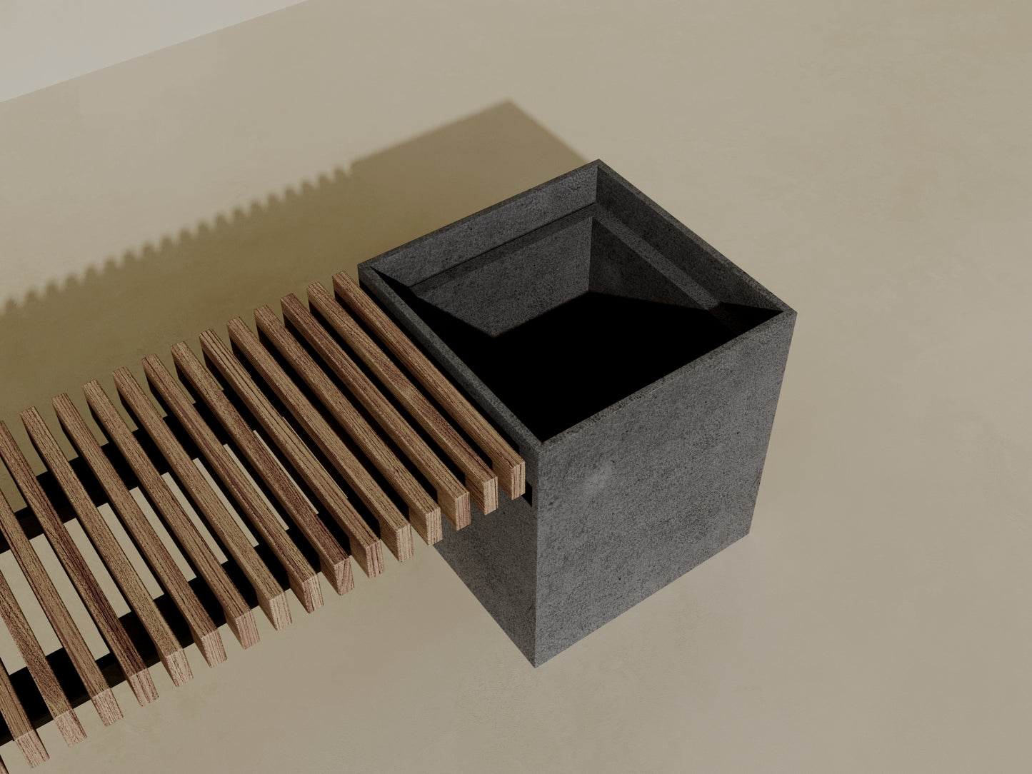 FLORA Outdoor Modular Bench with Planter // TEIL Collection