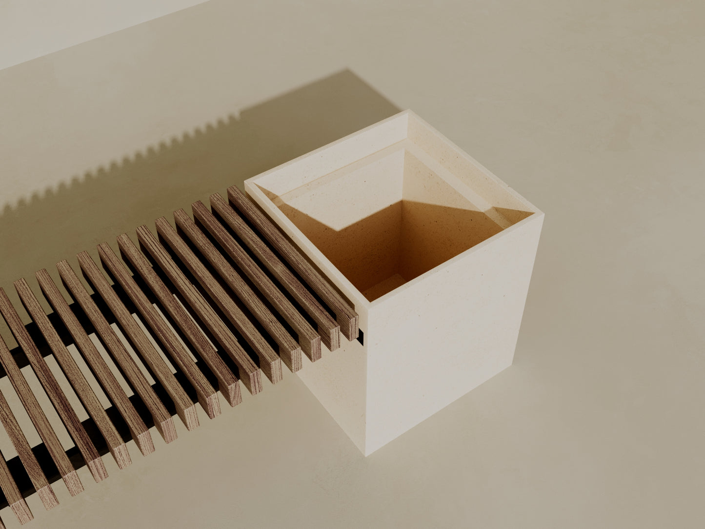 FLORA Outdoor Modular Bench with Planter // TEIL Collection