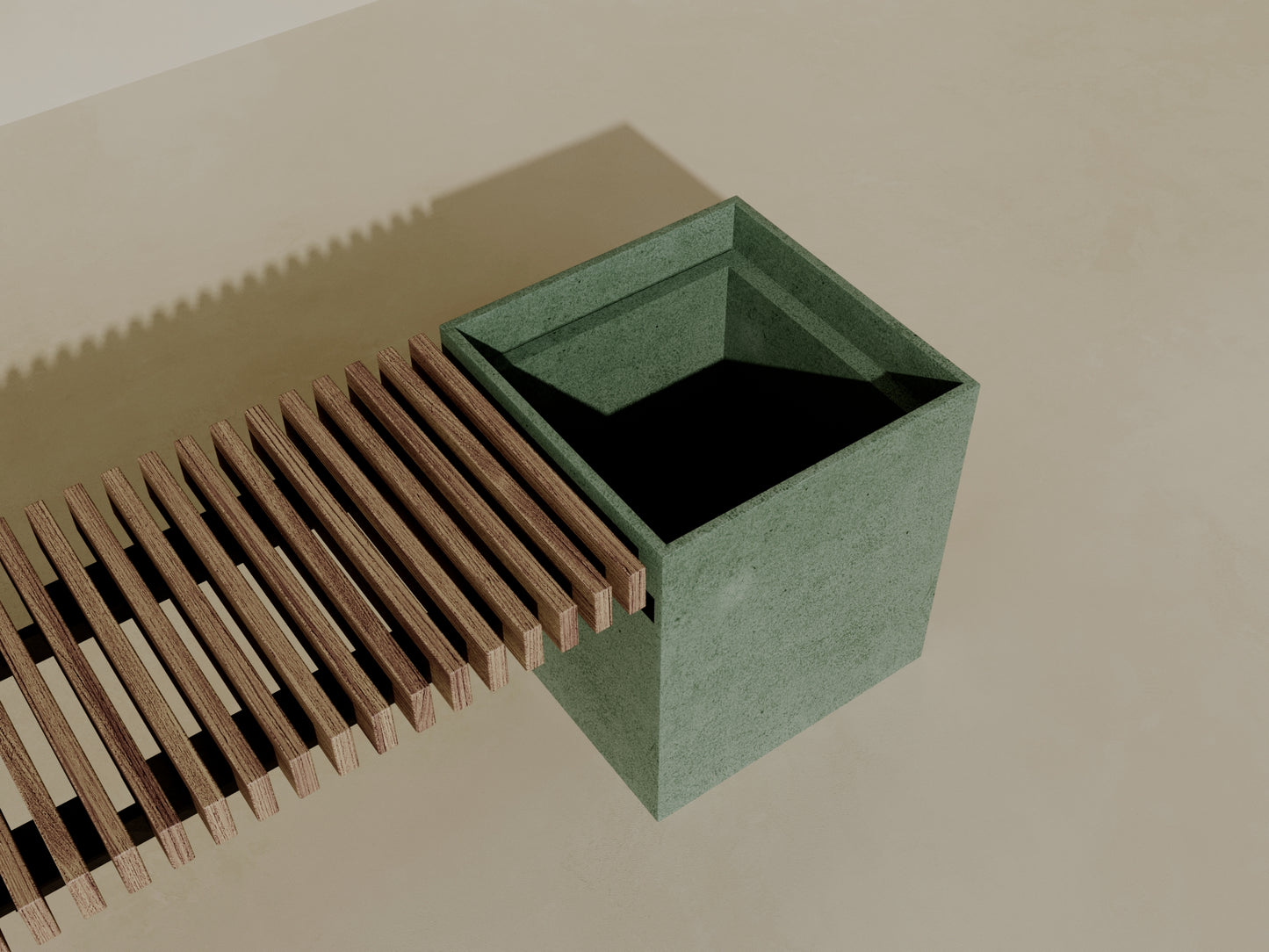 FLORA Outdoor Modular Bench with Planter // TEIL Collection