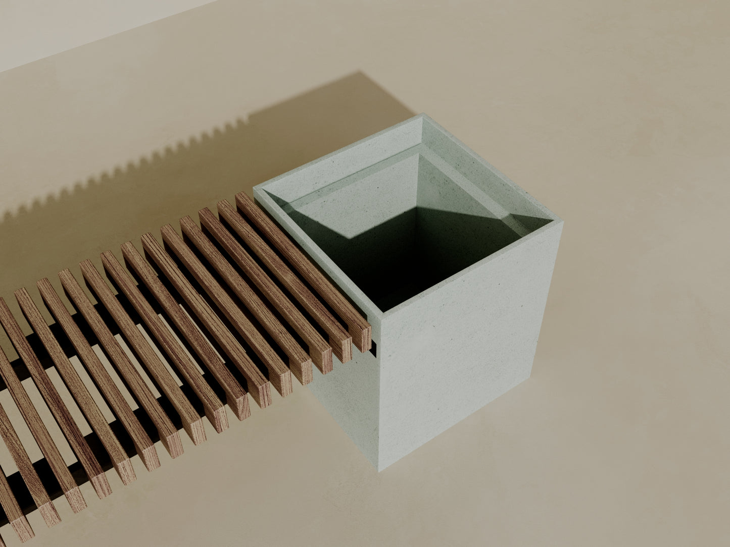 FLORA Outdoor Modular Bench with Planter // TEIL Collection