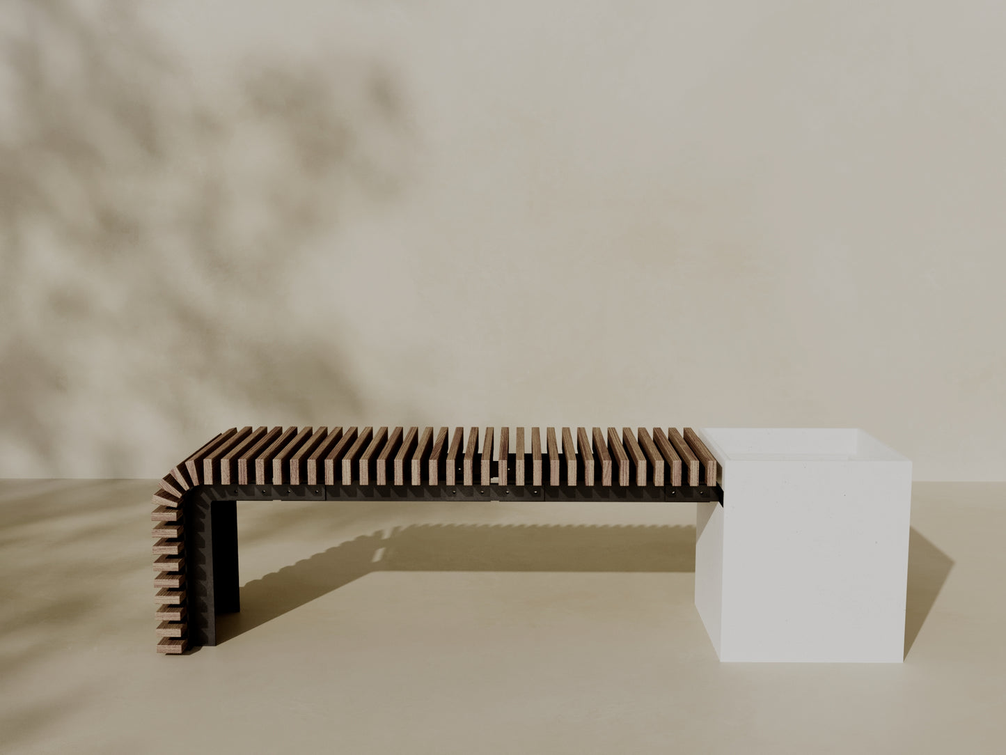 FLORA Outdoor Modular Bench with Planter // TEIL Collection