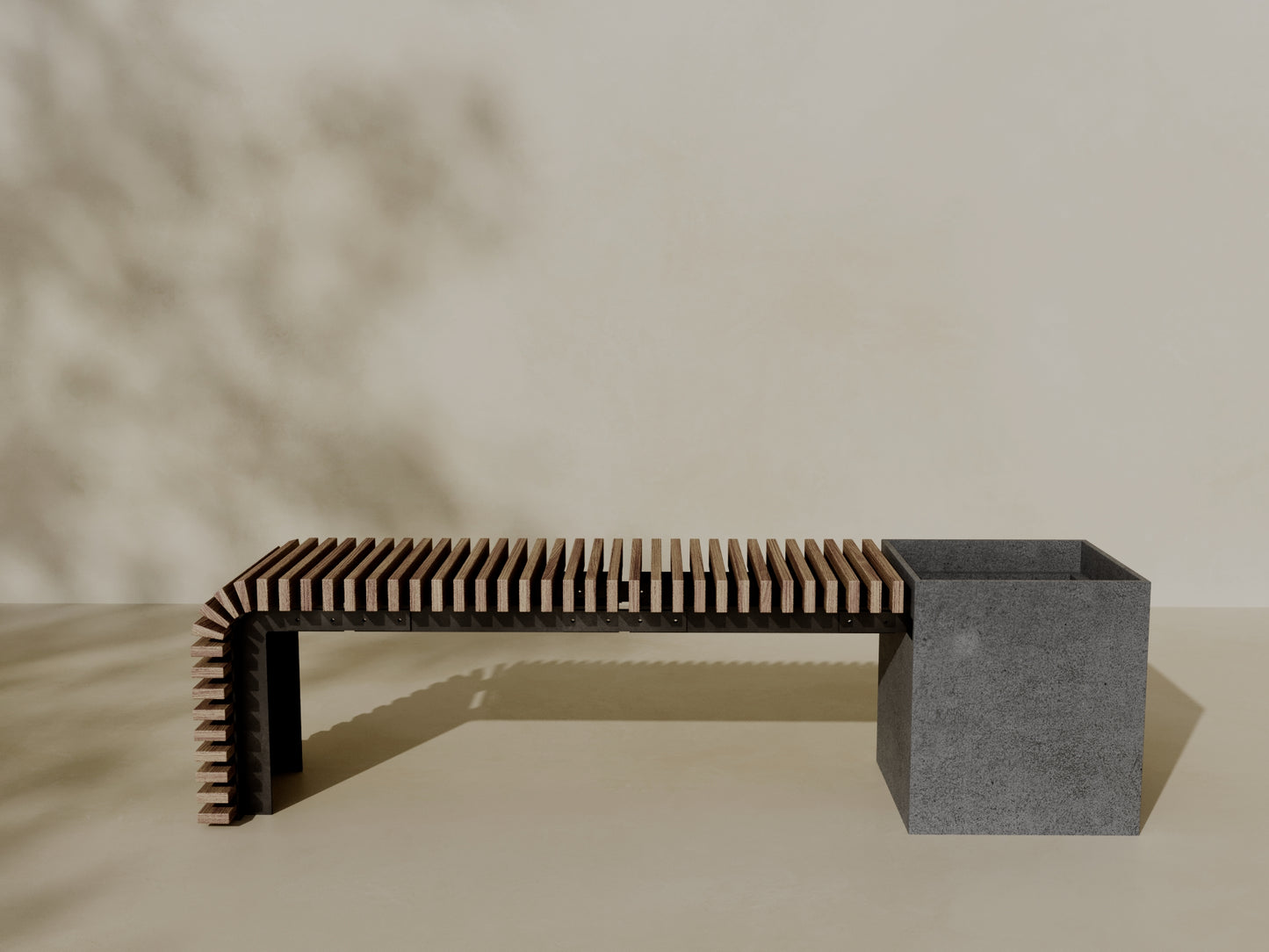 FLORA Outdoor Modular Bench with Planter // TEIL Collection