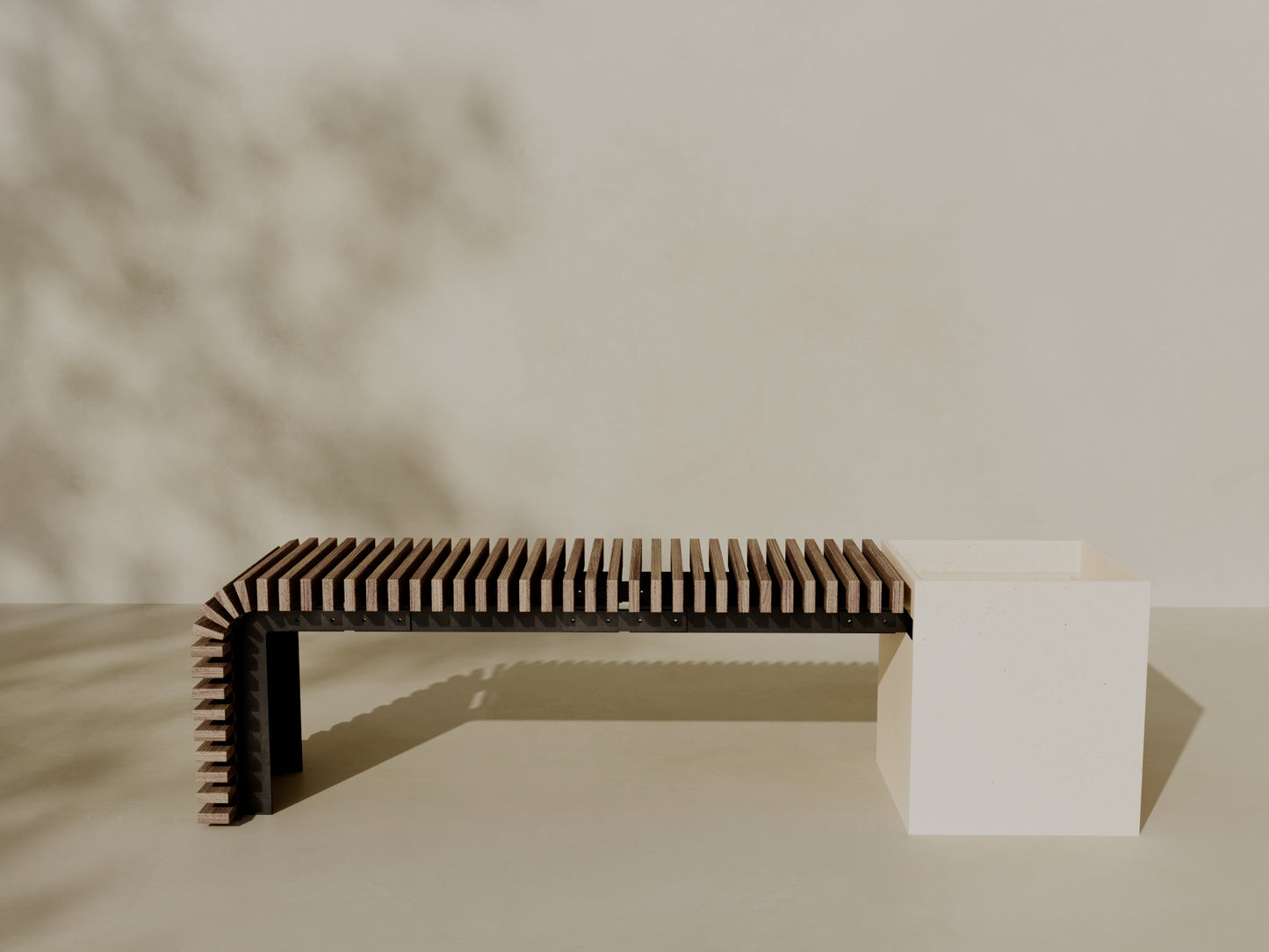 FLORA Outdoor Modular Bench with Planter // TEIL Collection