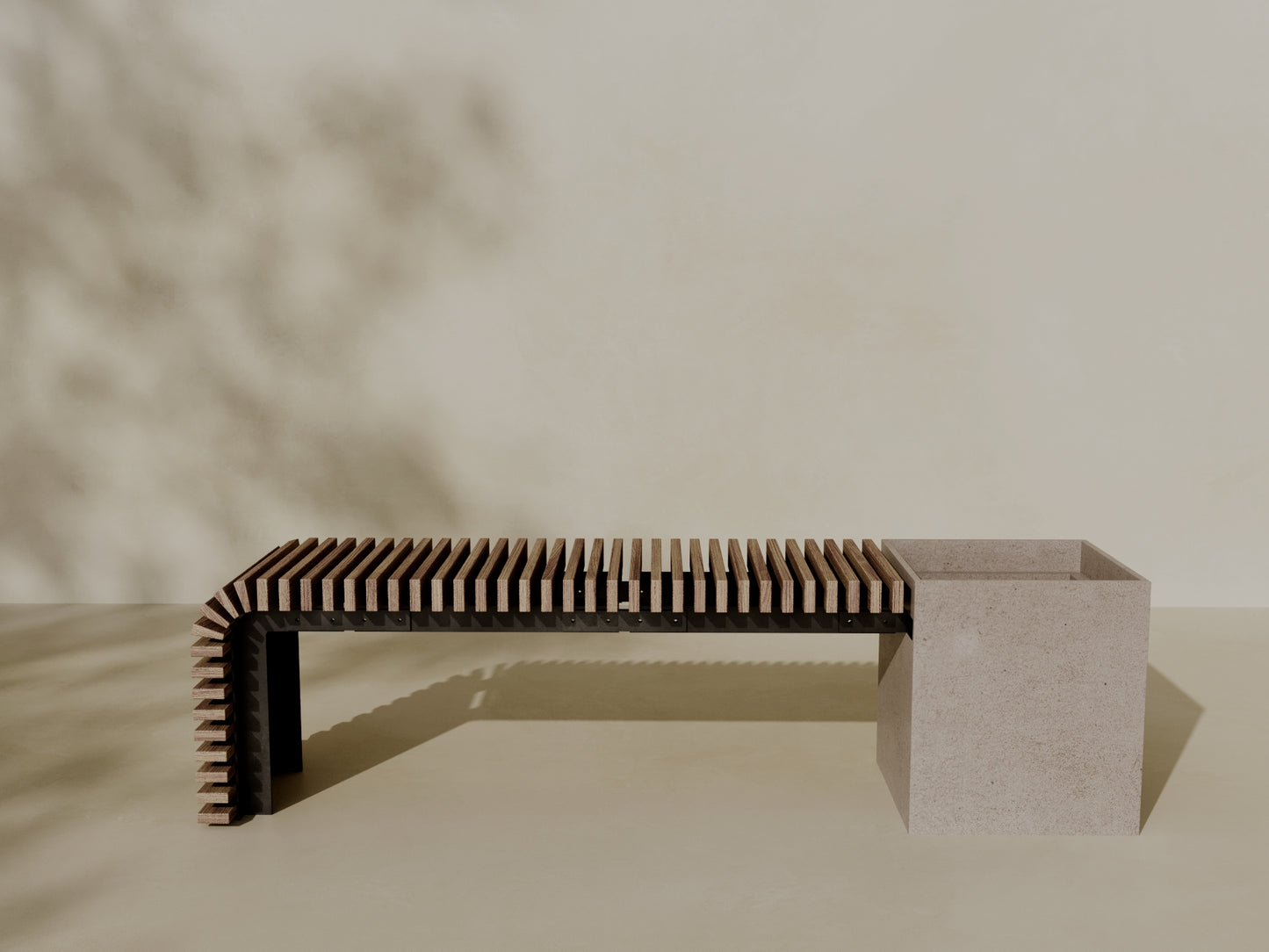 FLORA Outdoor Modular Bench with Planter // TEIL Collection