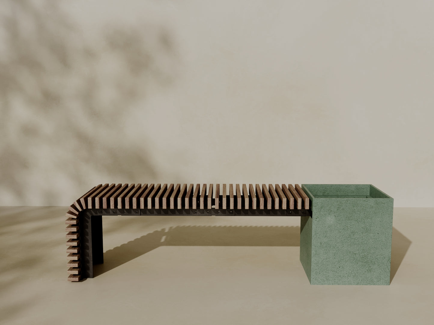 FLORA Outdoor Modular Bench with Planter // TEIL Collection