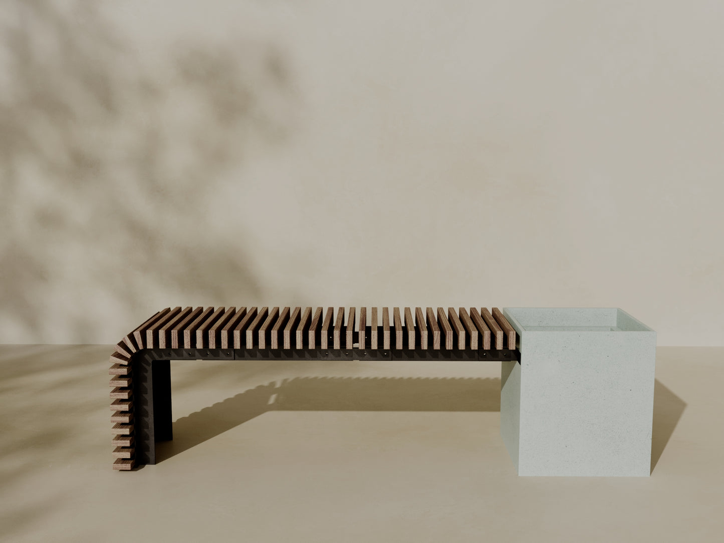 FLORA Outdoor Modular Bench with Planter // TEIL Collection