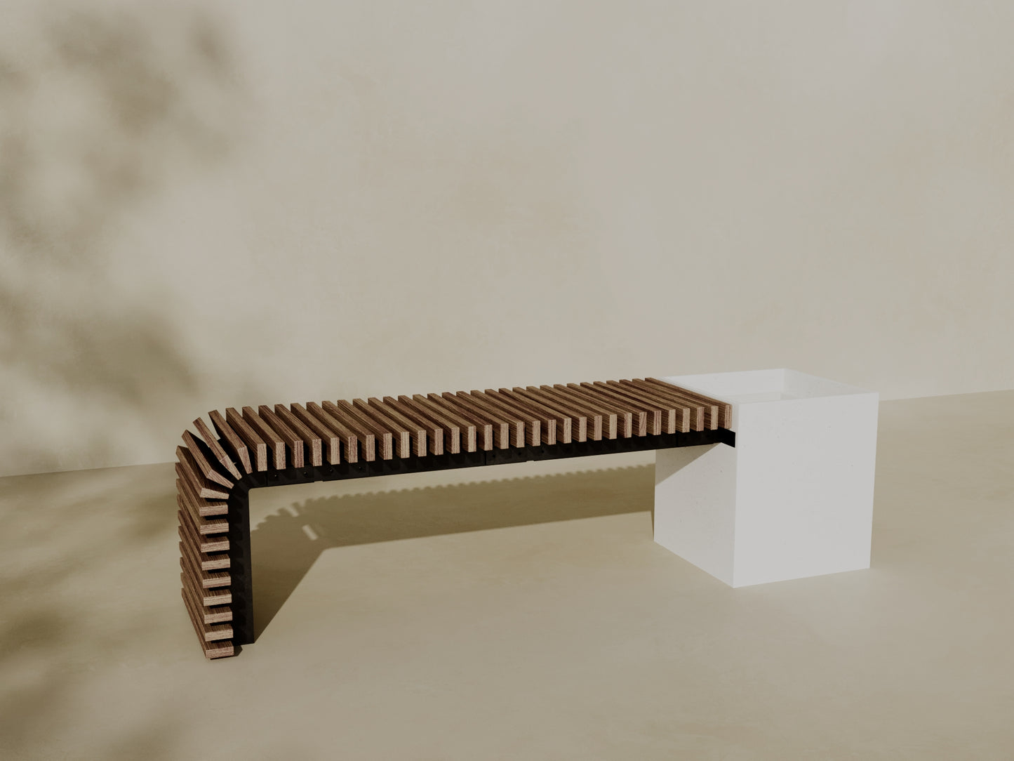 FLORA Outdoor Modular Bench with Planter // TEIL Collection