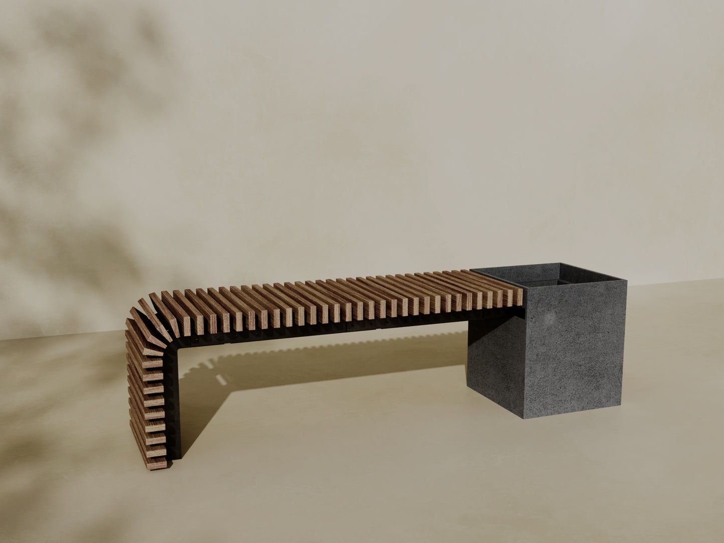 FLORA Outdoor Modular Bench with Planter // TEIL Collection