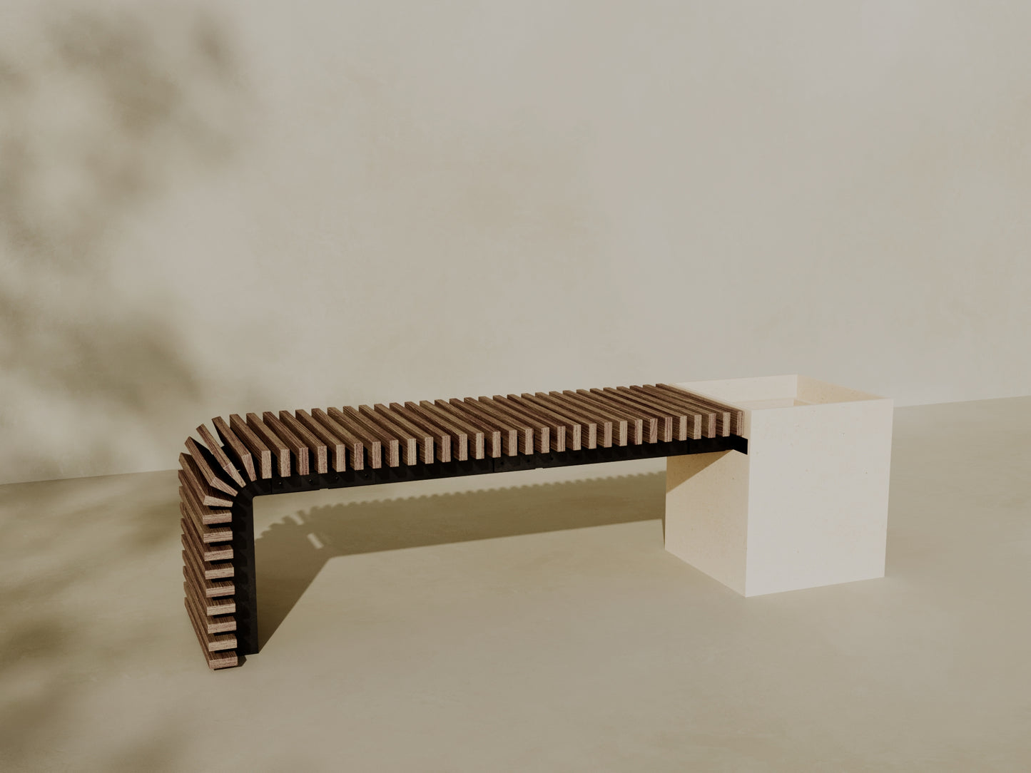FLORA Outdoor Modular Bench with Planter // TEIL Collection