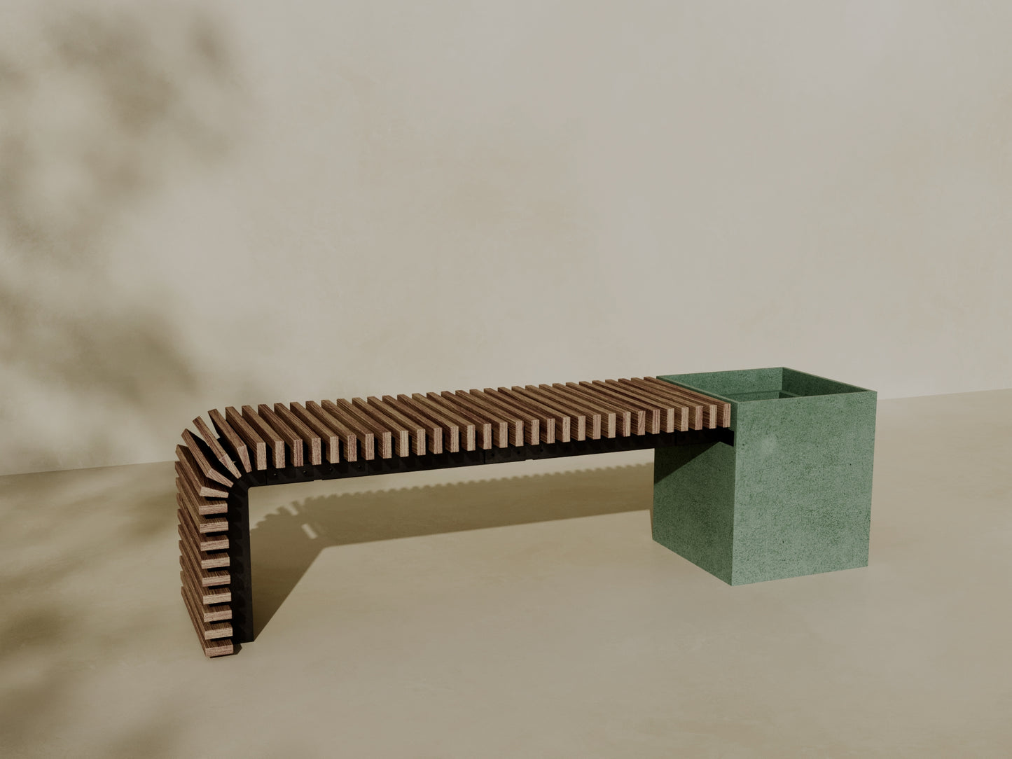 FLORA Outdoor Modular Bench with Planter // TEIL Collection