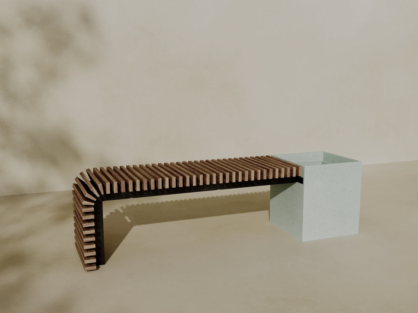 FLORA Outdoor Modular Bench with Planter // TEIL Collection