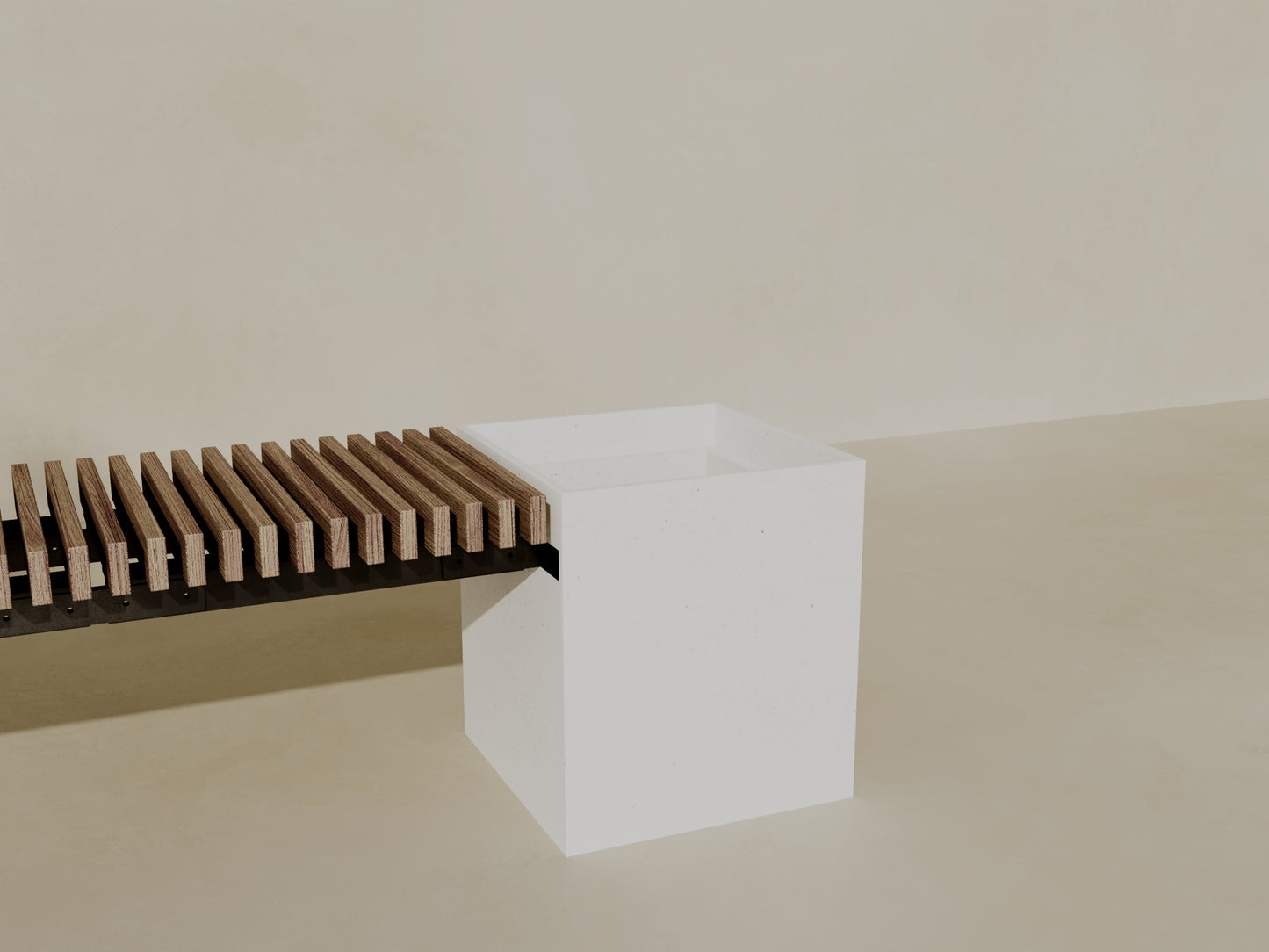 FLORA Outdoor Modular Bench with Planter // TEIL Collection