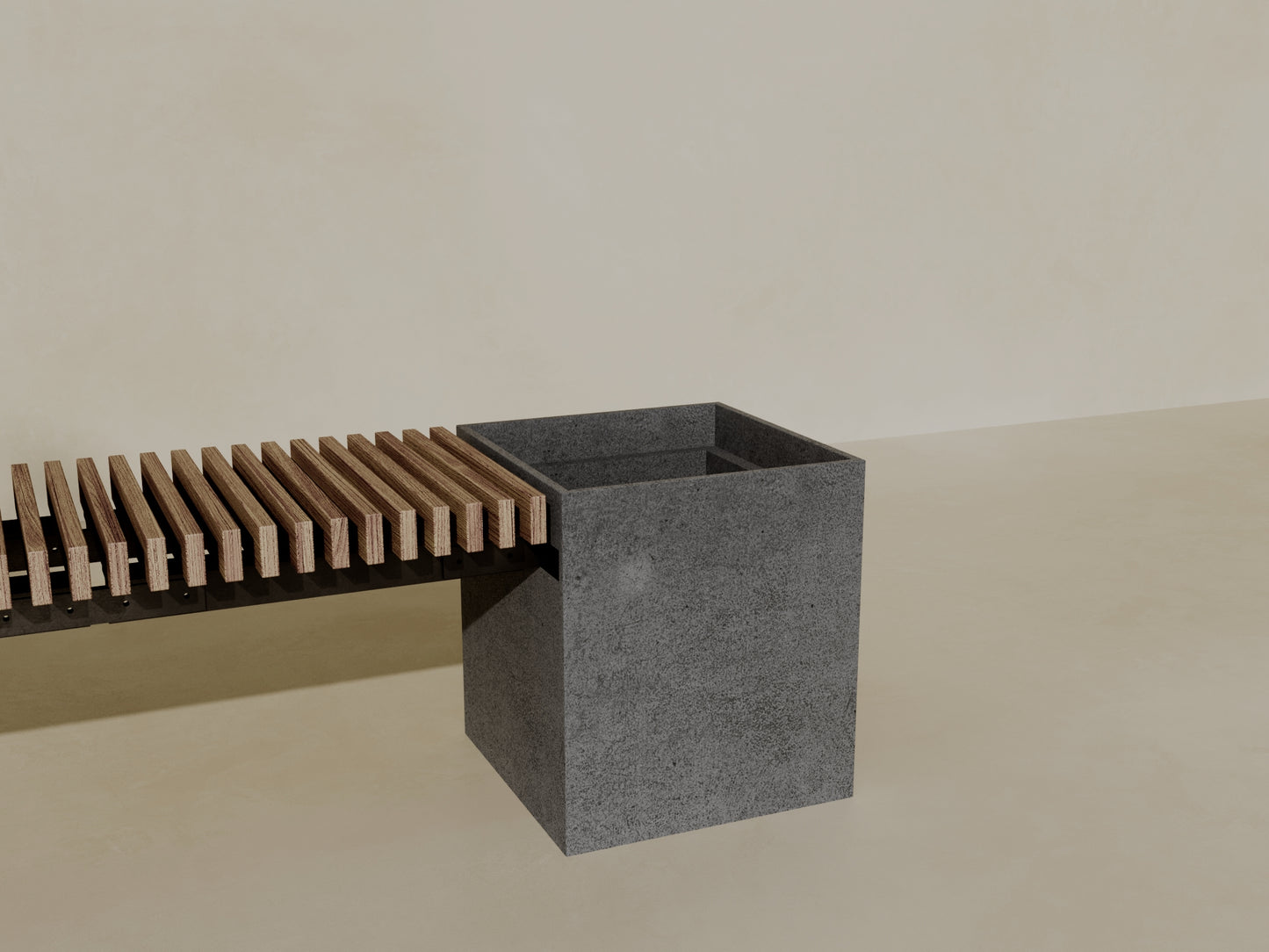 FLORA Outdoor Modular Bench with Planter // TEIL Collection
