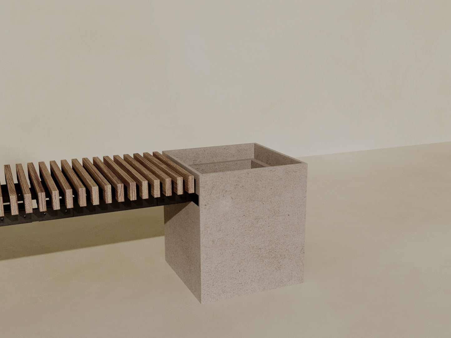 FLORA Outdoor Modular Bench with Planter // TEIL Collection