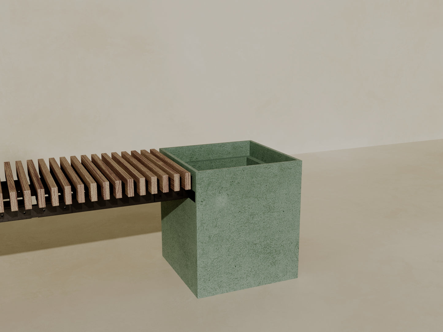 FLORA Outdoor Modular Bench with Planter // TEIL Collection