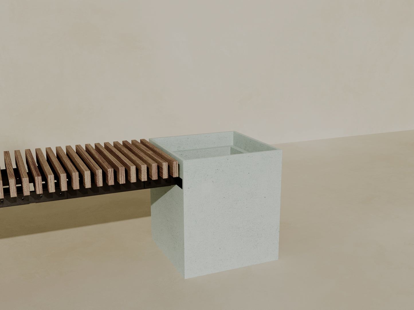 FLORA Outdoor Modular Bench with Planter // TEIL Collection