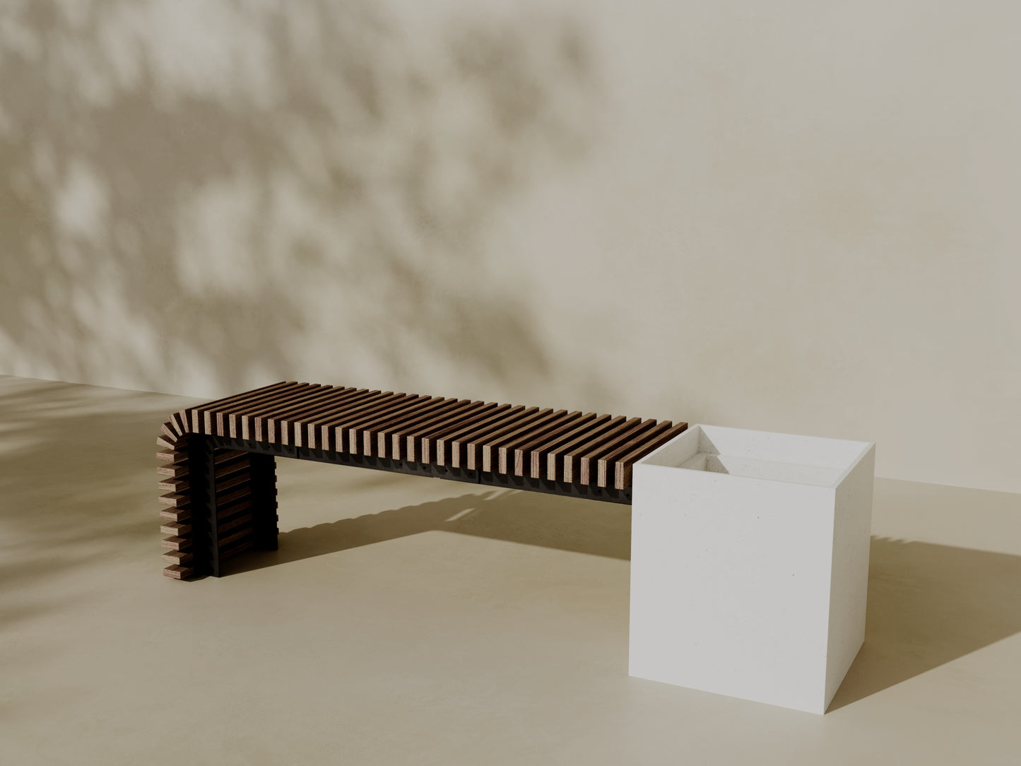 FLORA Outdoor Modular Bench with Planter // TEIL Collection