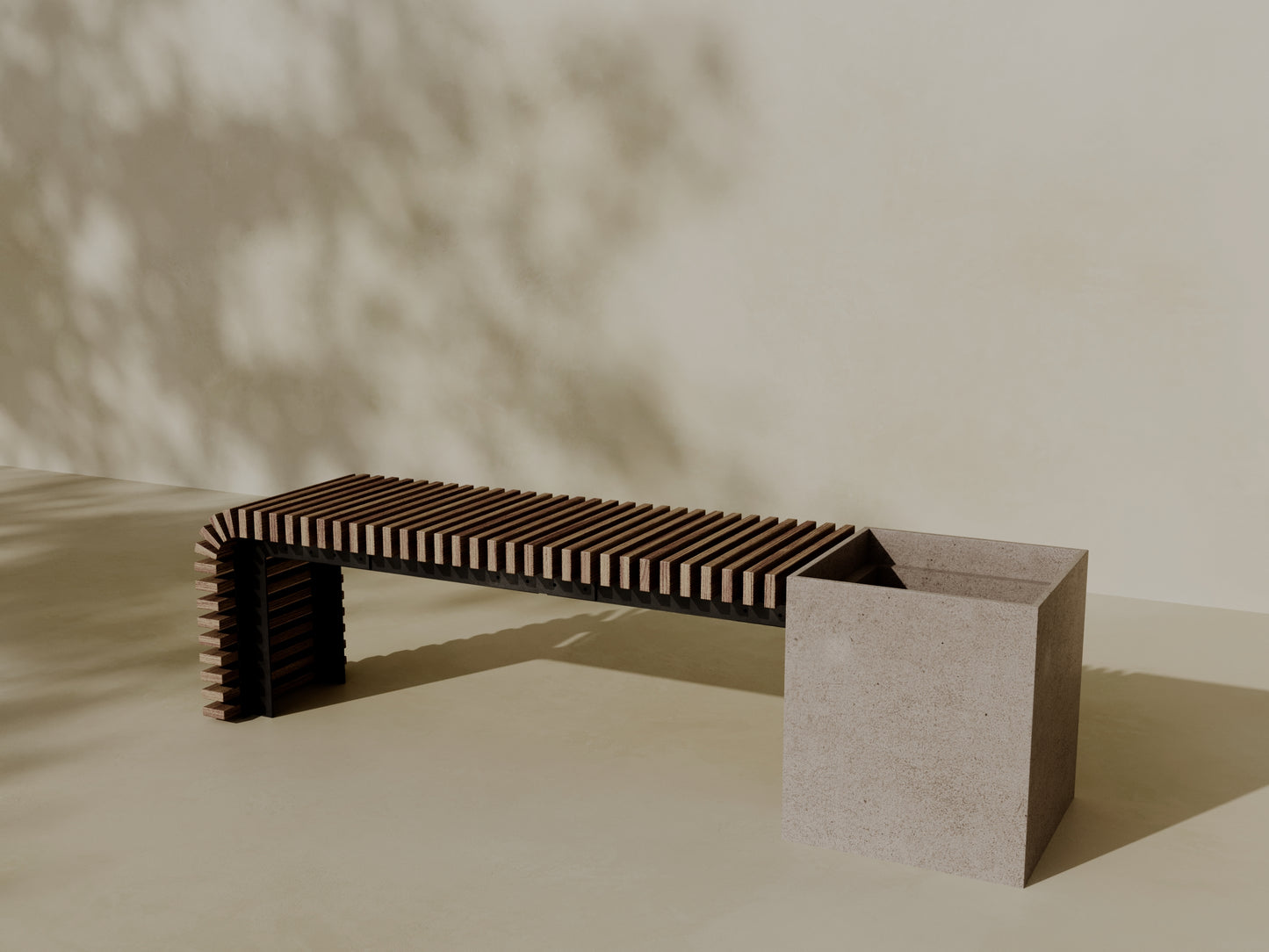 FLORA Outdoor Modular Bench with Planter // TEIL Collection