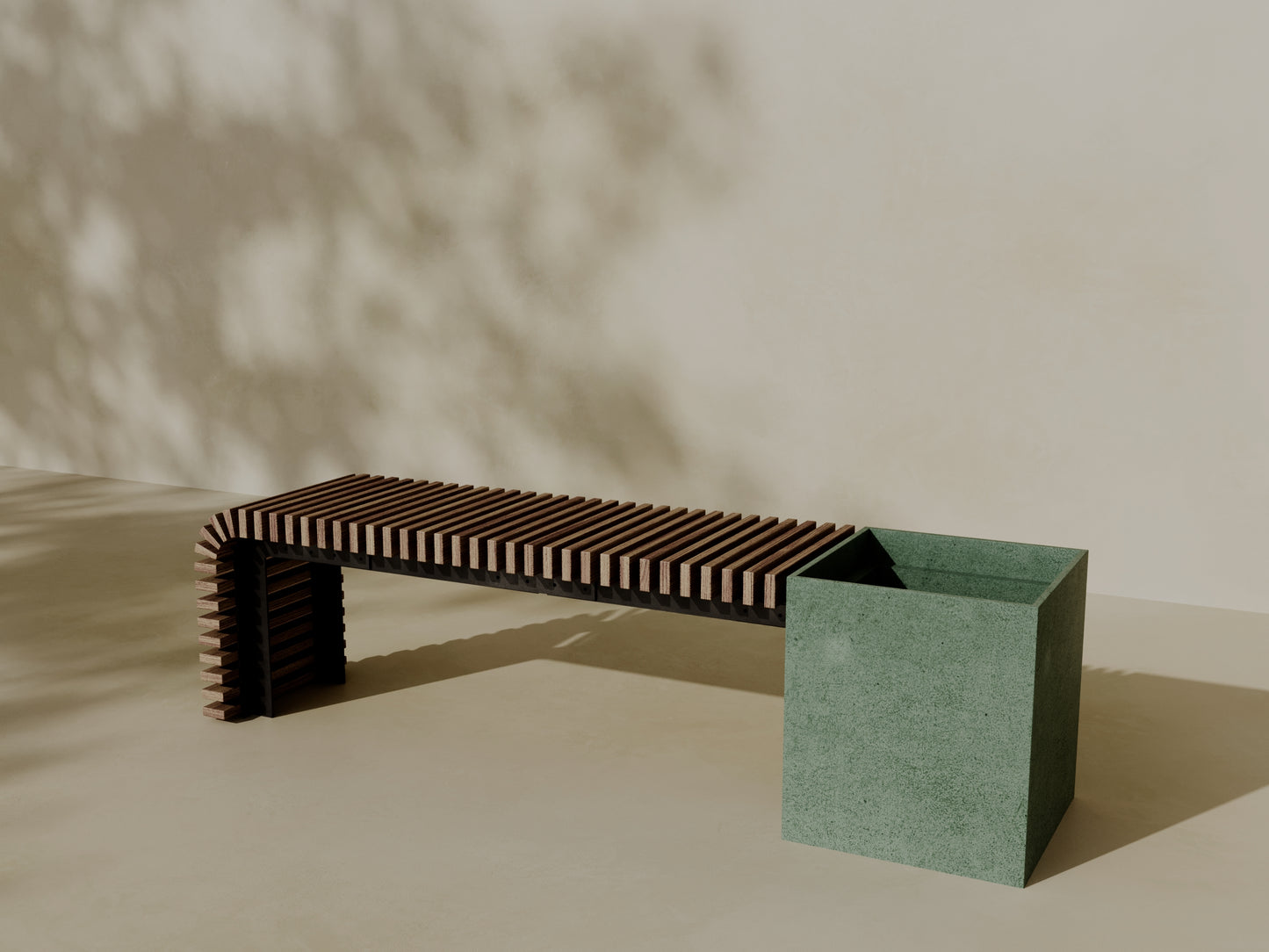 FLORA Outdoor Modular Bench with Planter // TEIL Collection