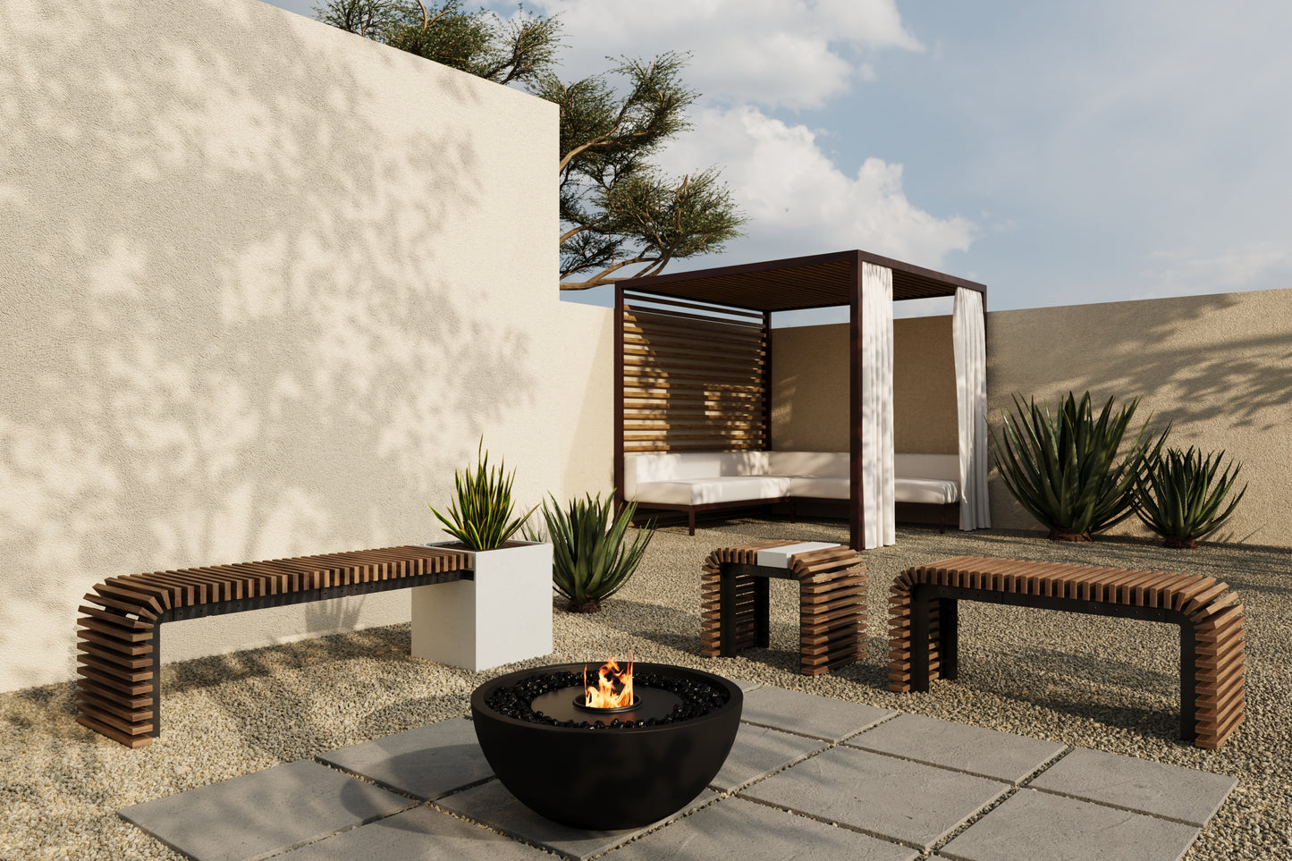 ZIN Outdoor Modular Asymmetric Side Table // TEIL Collection