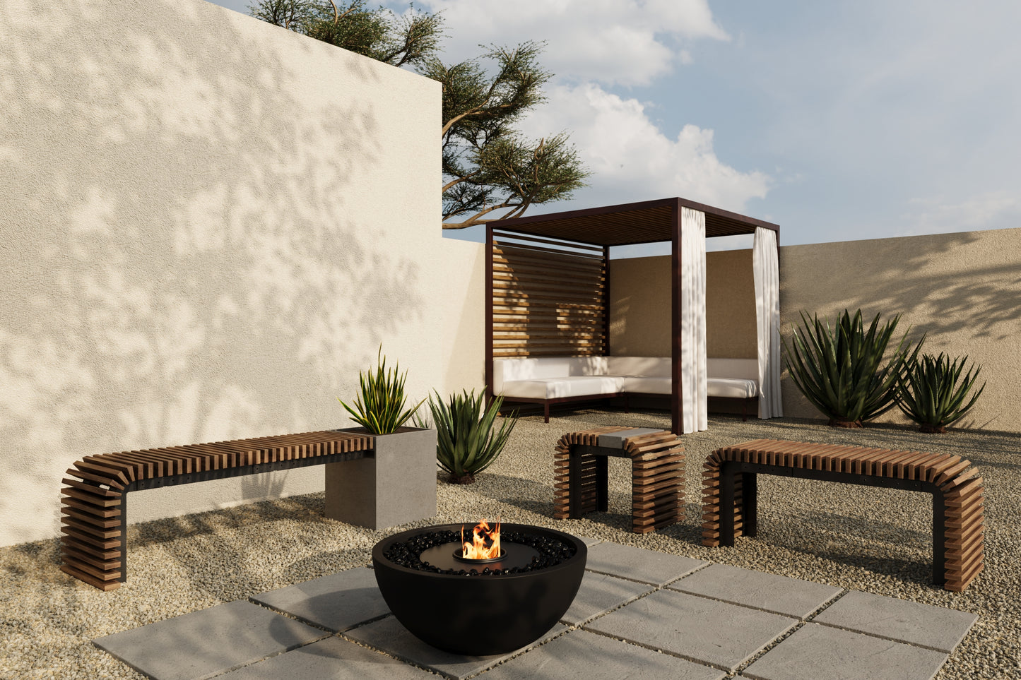 ZIN Outdoor Modular Asymmetric Side Table // TEIL Collection