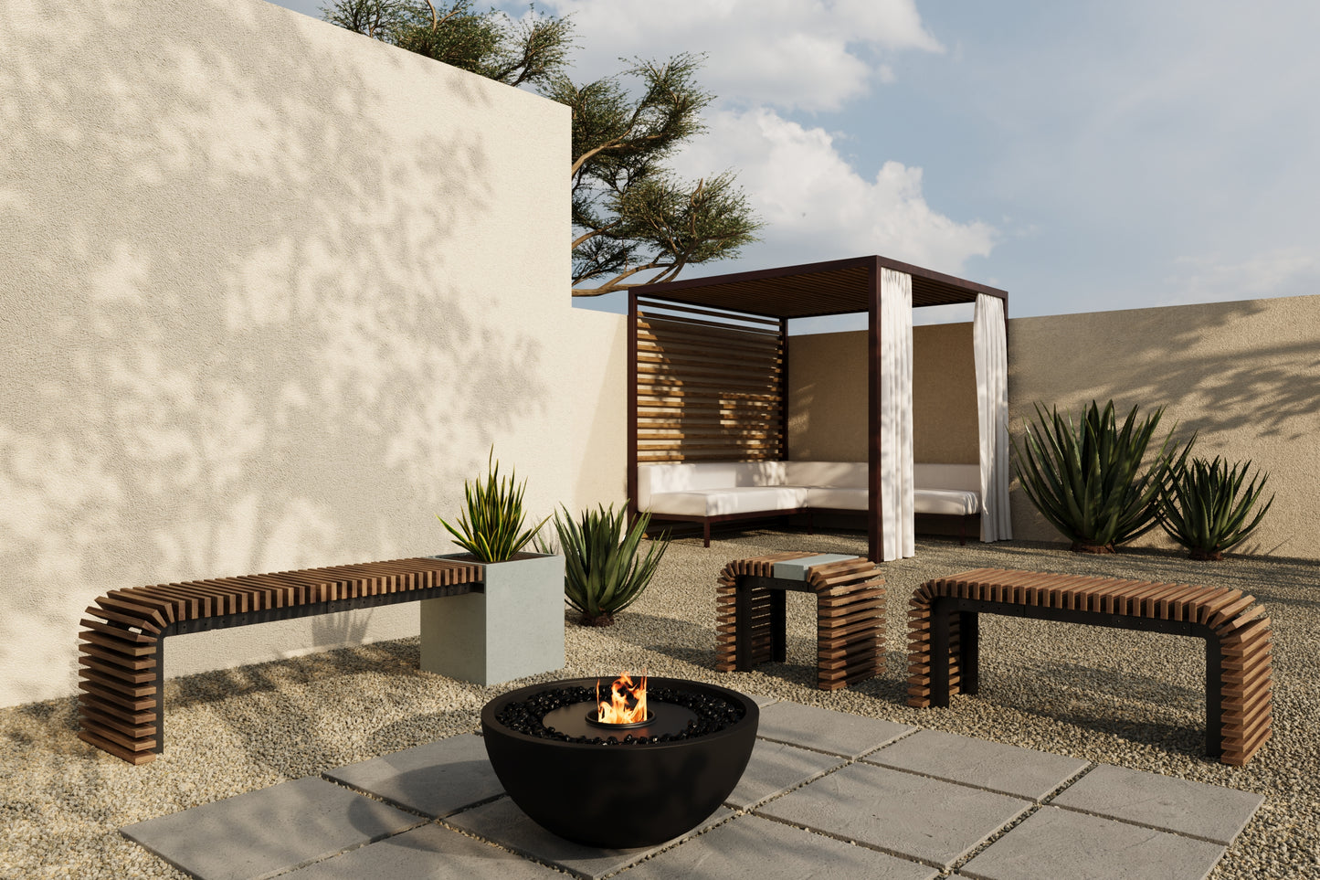 ZIN Outdoor Modular Asymmetric Side Table // TEIL Collection
