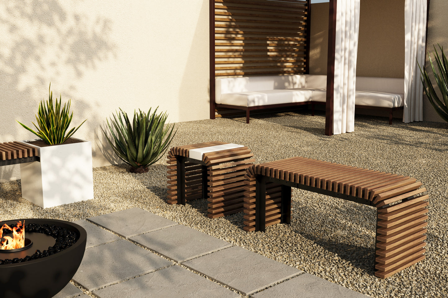 ZIN Outdoor Modular Asymmetric Side Table // TEIL Collection