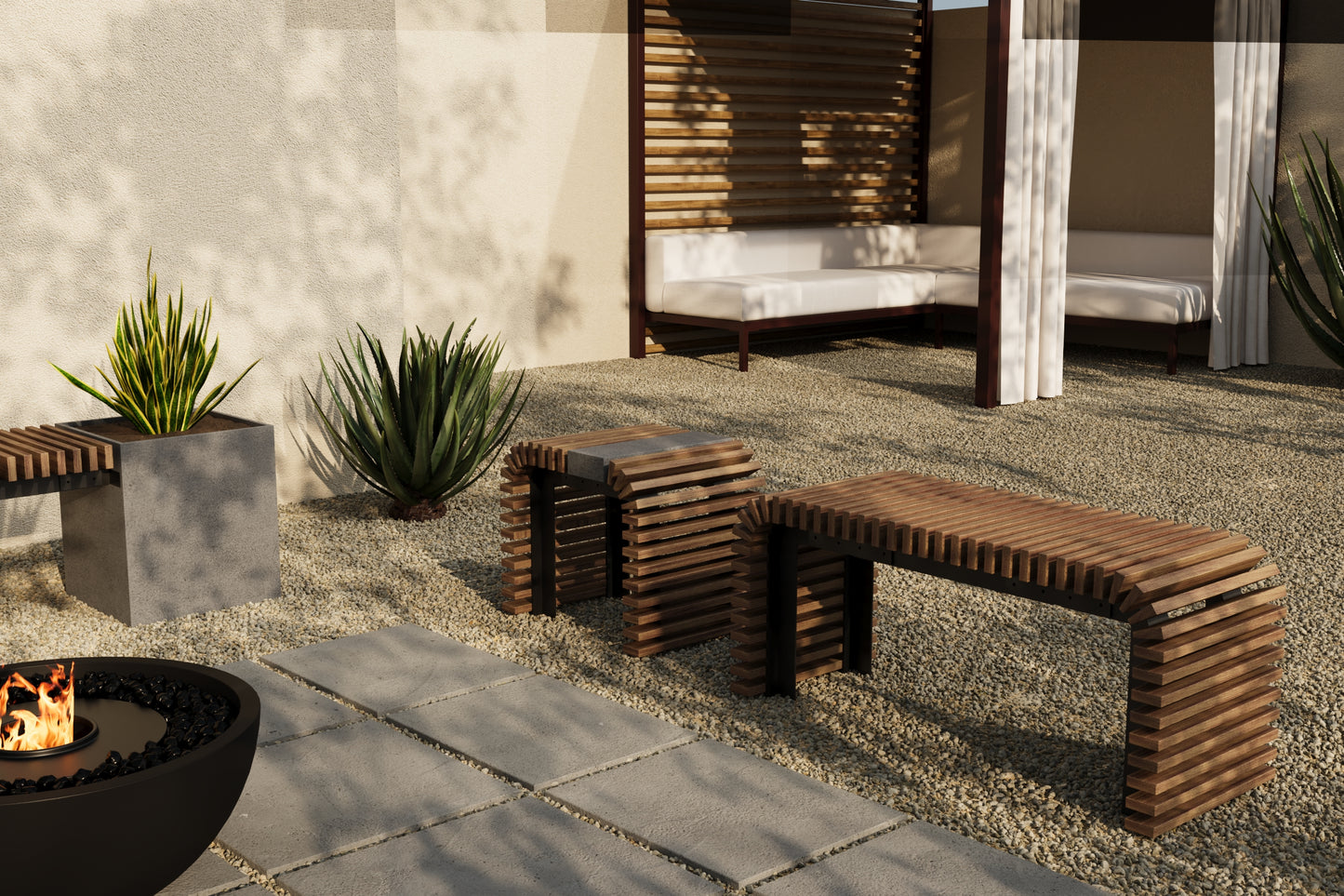 ZIN Outdoor Modular Asymmetric Side Table // TEIL Collection