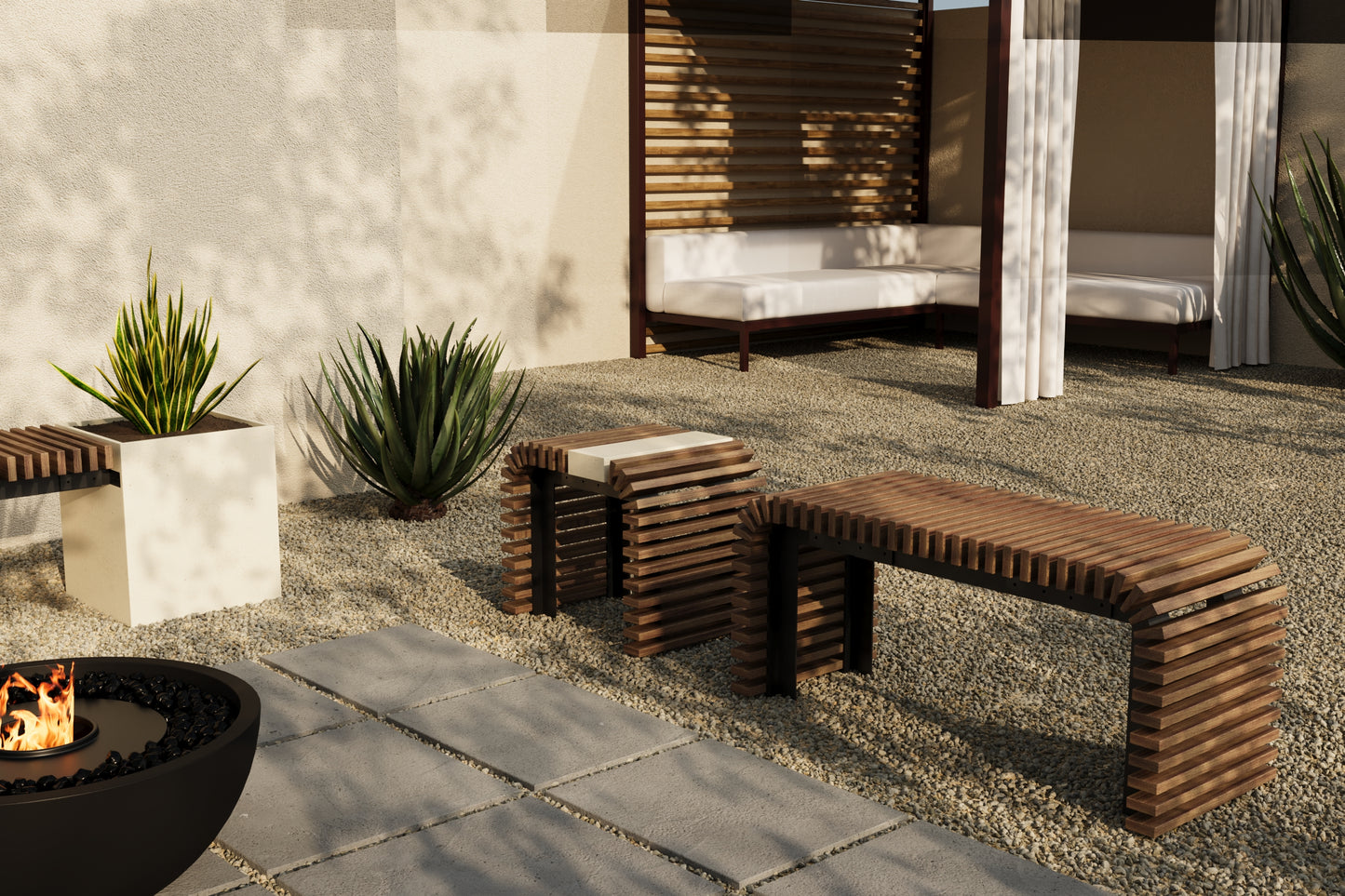 ZIN Outdoor Modular Asymmetric Side Table // TEIL Collection