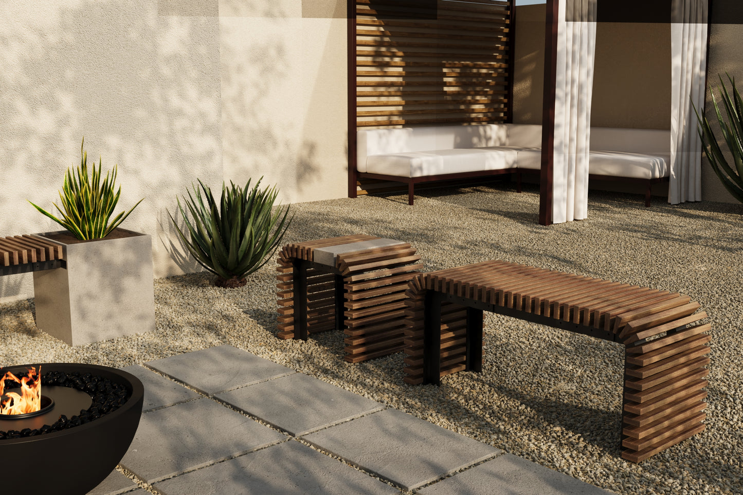 ZIN Outdoor Modular Asymmetric Side Table // TEIL Collection