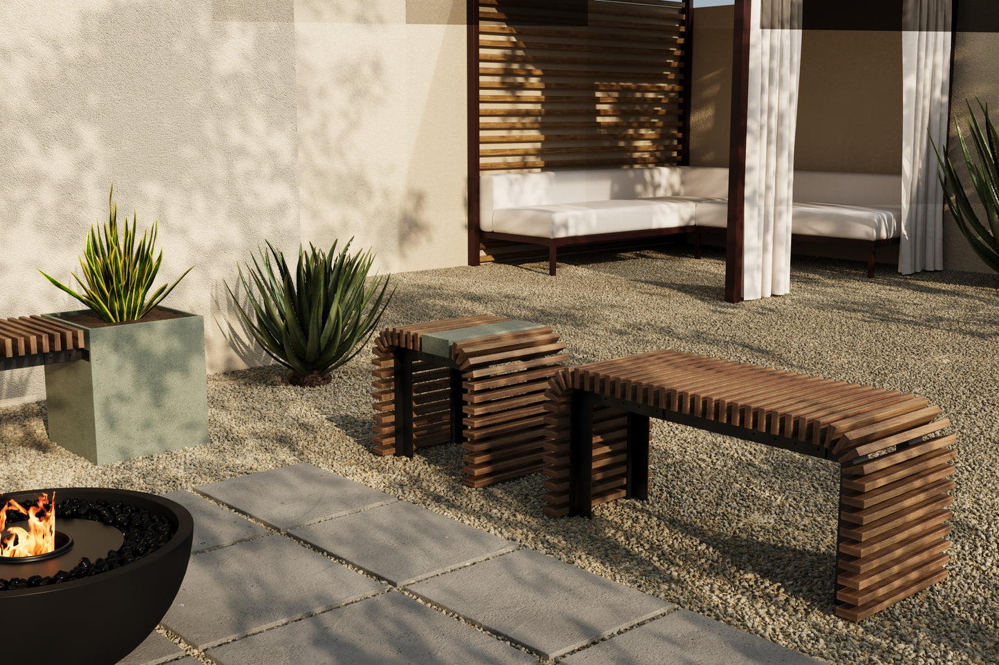 ZIN Outdoor Modular Asymmetric Side Table // TEIL Collection