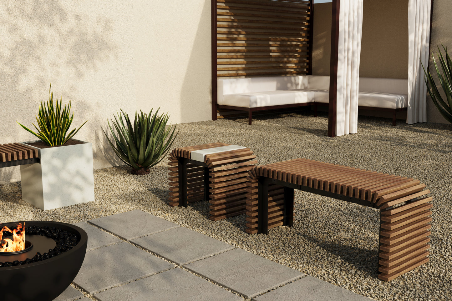 ZIN Outdoor Modular Asymmetric Side Table // TEIL Collection