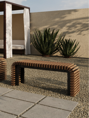 NIA Outdoor Modular Petite Wood Bench // TEIL Collection