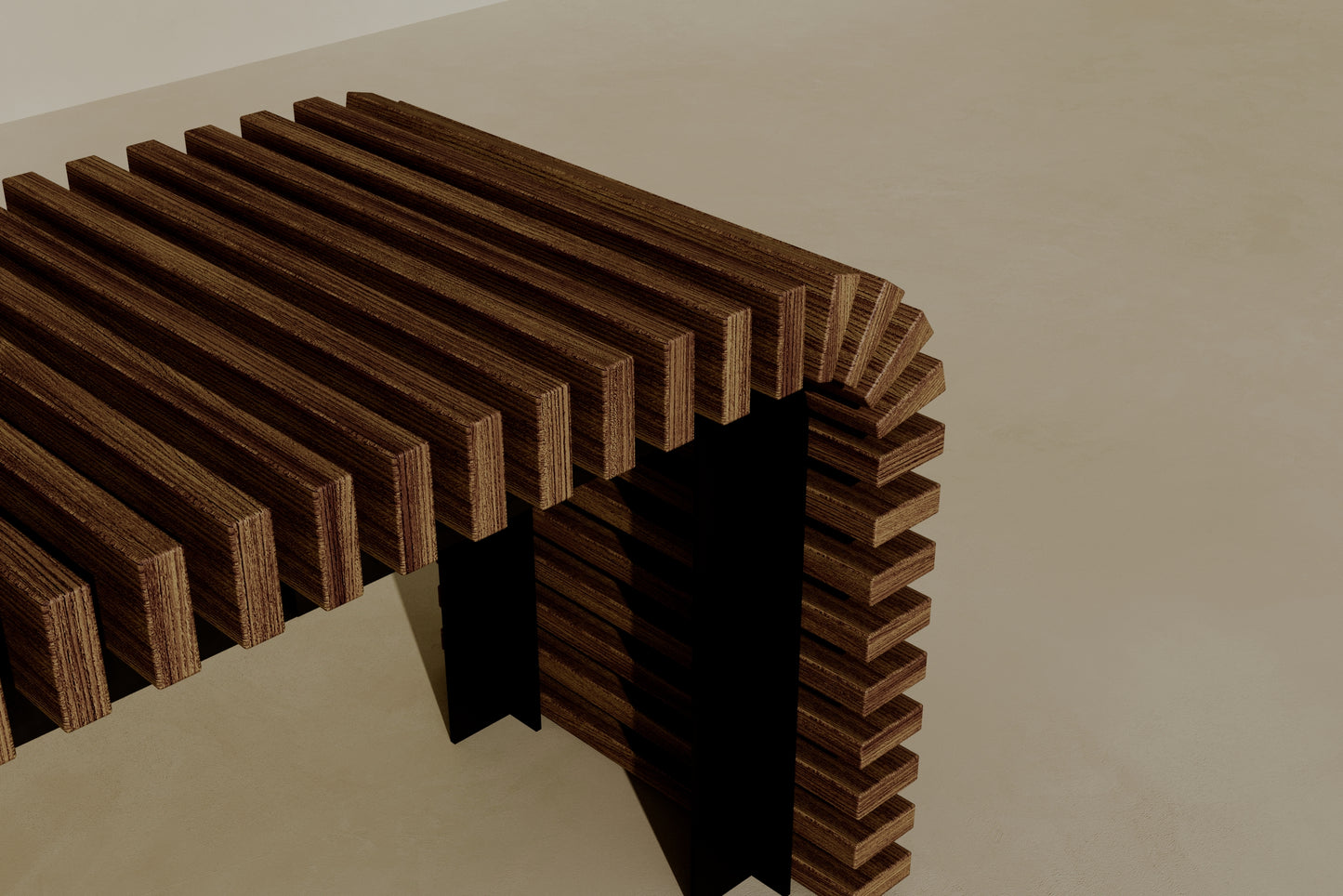 NIA Outdoor Modular Petite Wood Bench // TEIL Collection