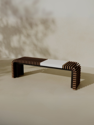 SOL Outdoor Modular Wood + Concrete Bench // TEIL Collection